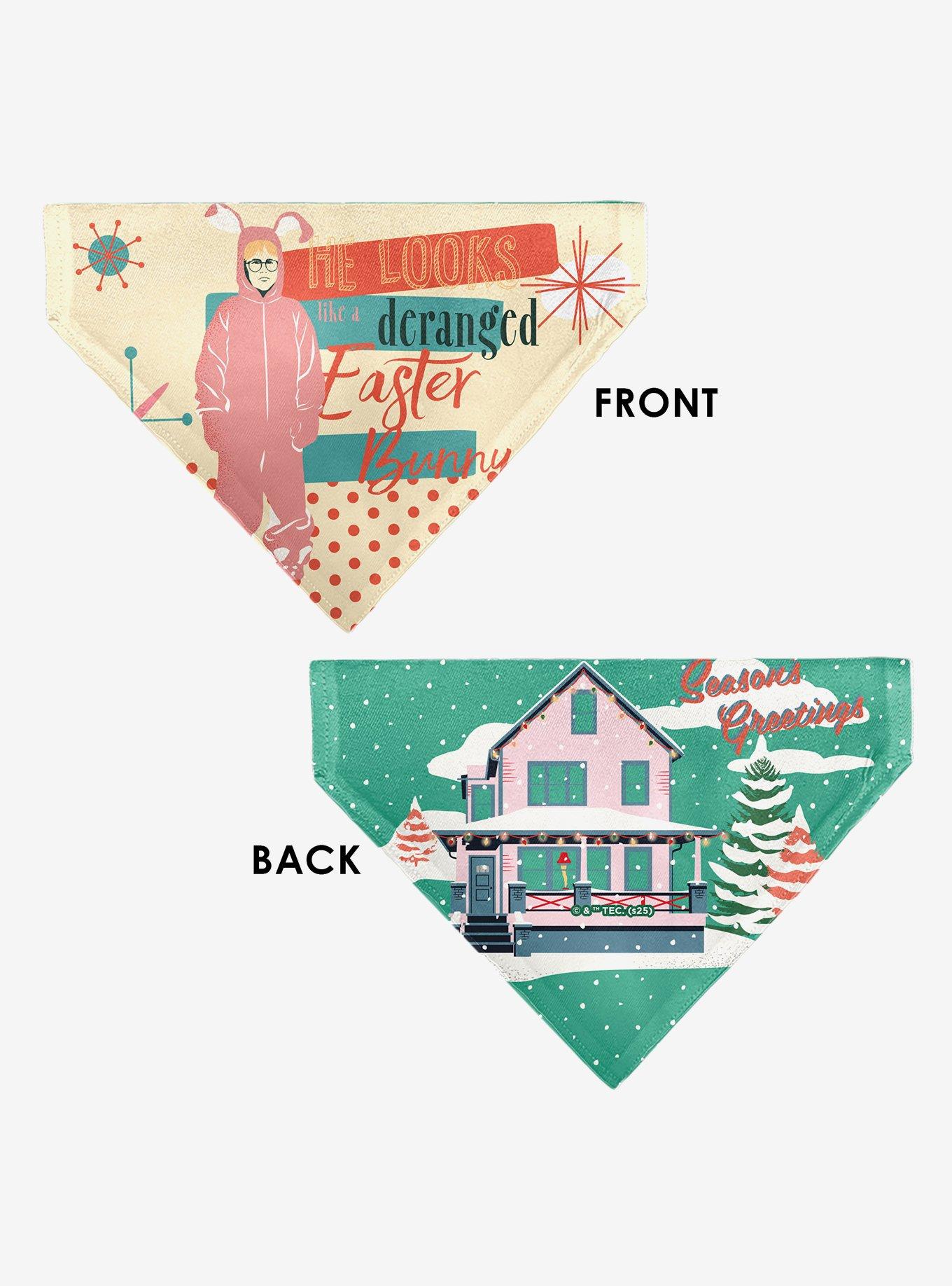 A Christmas Story Easter Bunny Ralphie Pose and House Slip On Collar Pet Bandana - Bandana Only, , alternate