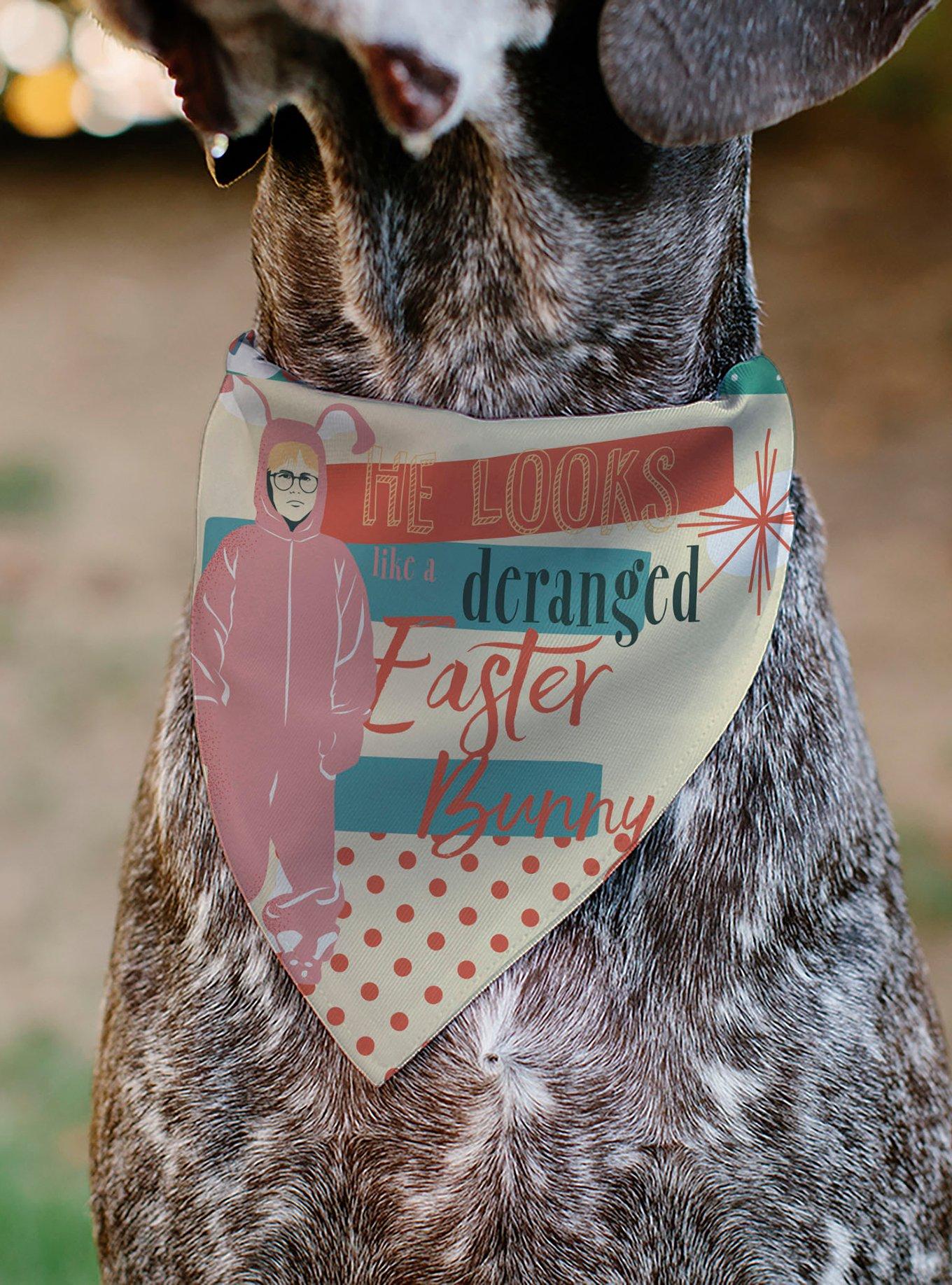 A Christmas Story Easter Bunny Ralphie Pose and House Slip On Collar Pet Bandana - Bandana Only, , alternate