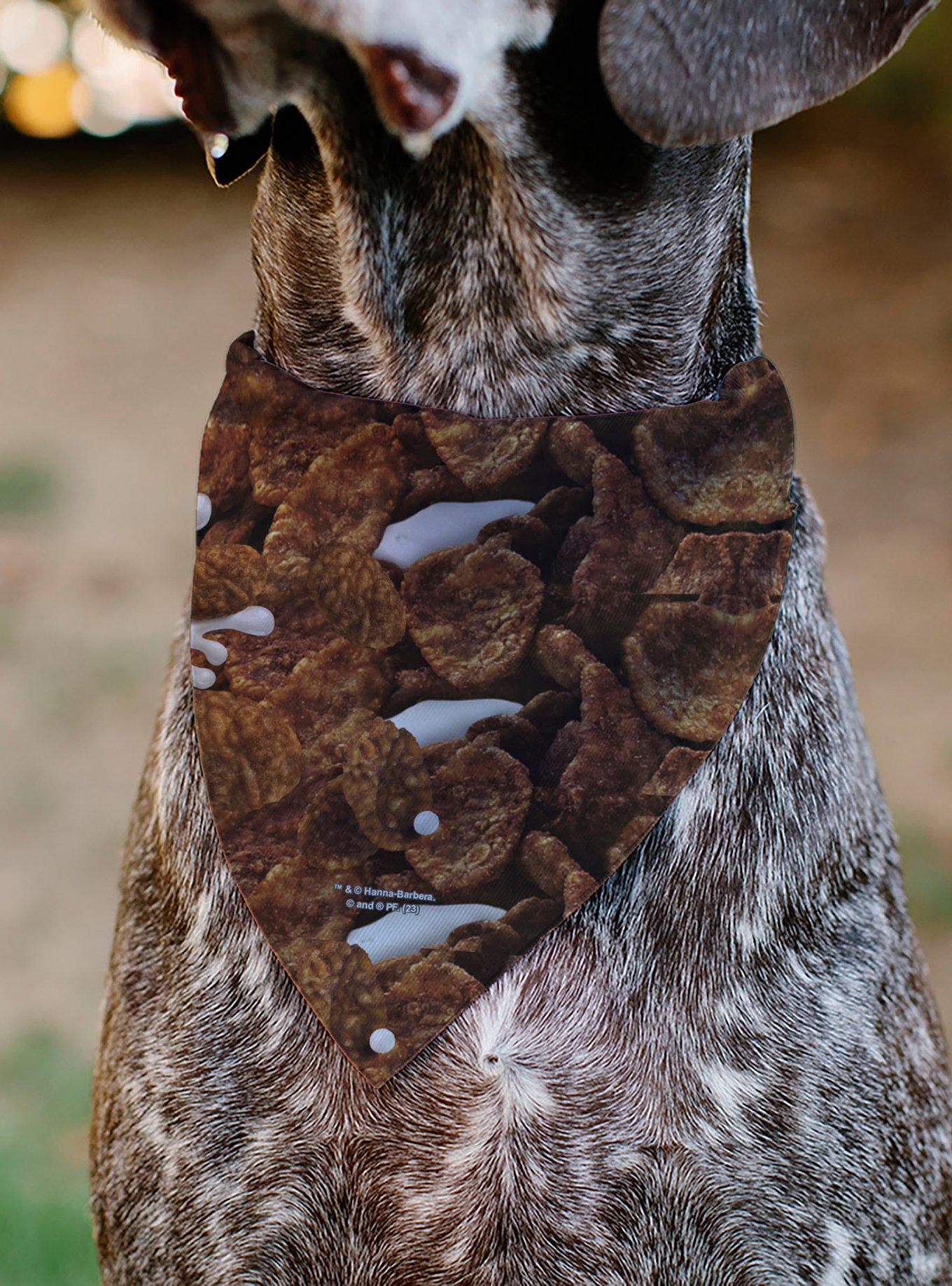 The Flintstones Cocoa Pebbles Fred & Barney Cereal Box Slip On Collar Pet Bandana - Bandana Only, , alternate