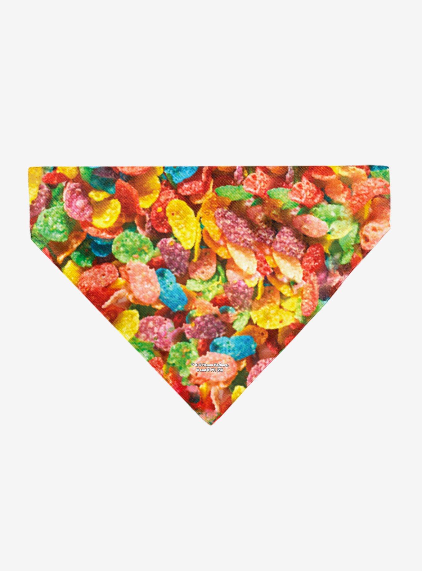 The Flintstones Fruity Pebbles Fred & Barney Cereal Box Slip On Collar Pet Bandana - Bandana Only, , hi-res
