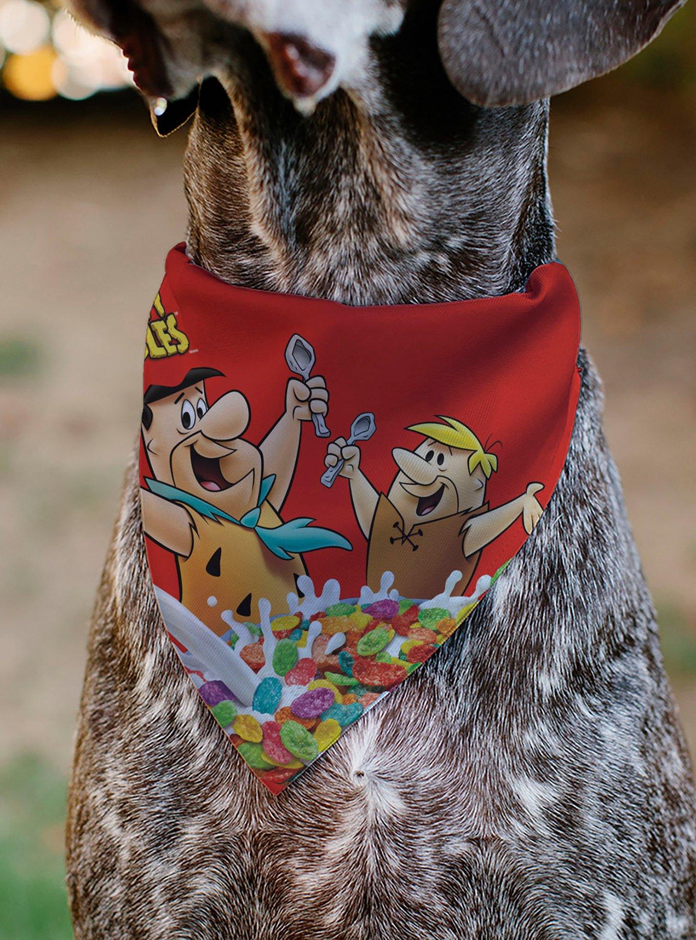 The Flintstones Fruity Pebbles Fred & Barney Cereal Box Slip On Collar Pet Bandana - Bandana Only, , alternate