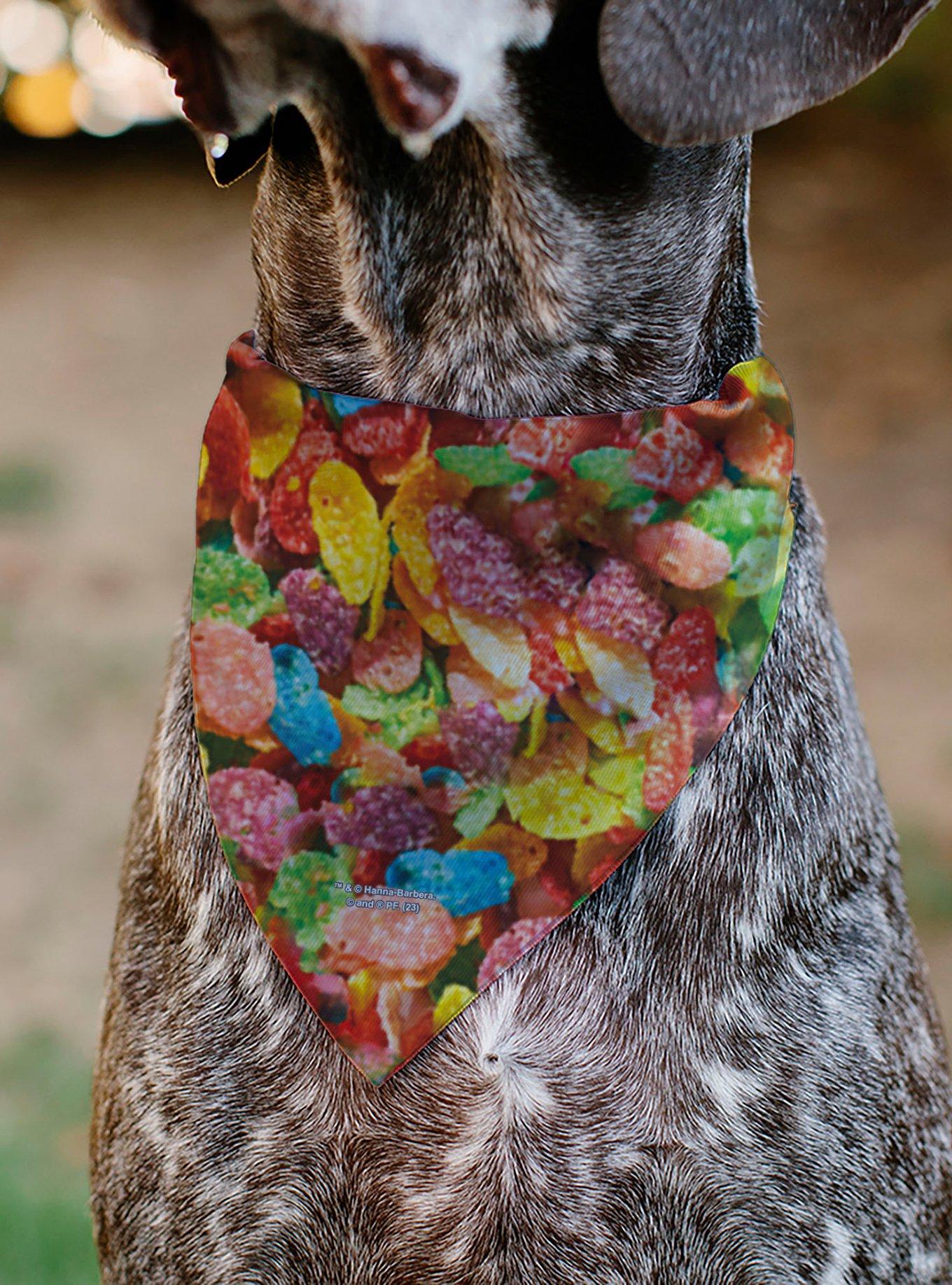 The Flintstones Fruity Pebbles Fred & Barney Cereal Box Slip On Collar Pet Bandana - Bandana Only, , alternate