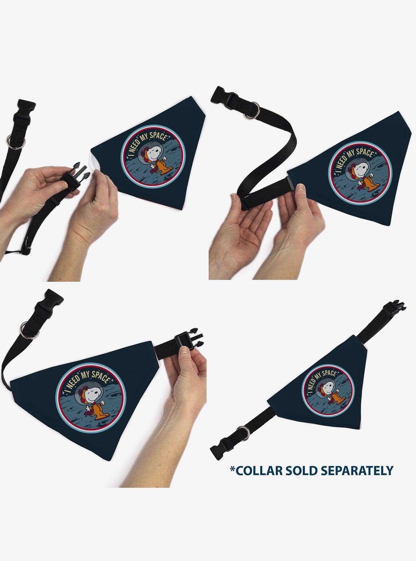 Peanuts Astronaut Snoopy I Need My Space Slip On Collar Pet Bandana - Bandana Only, , alternate