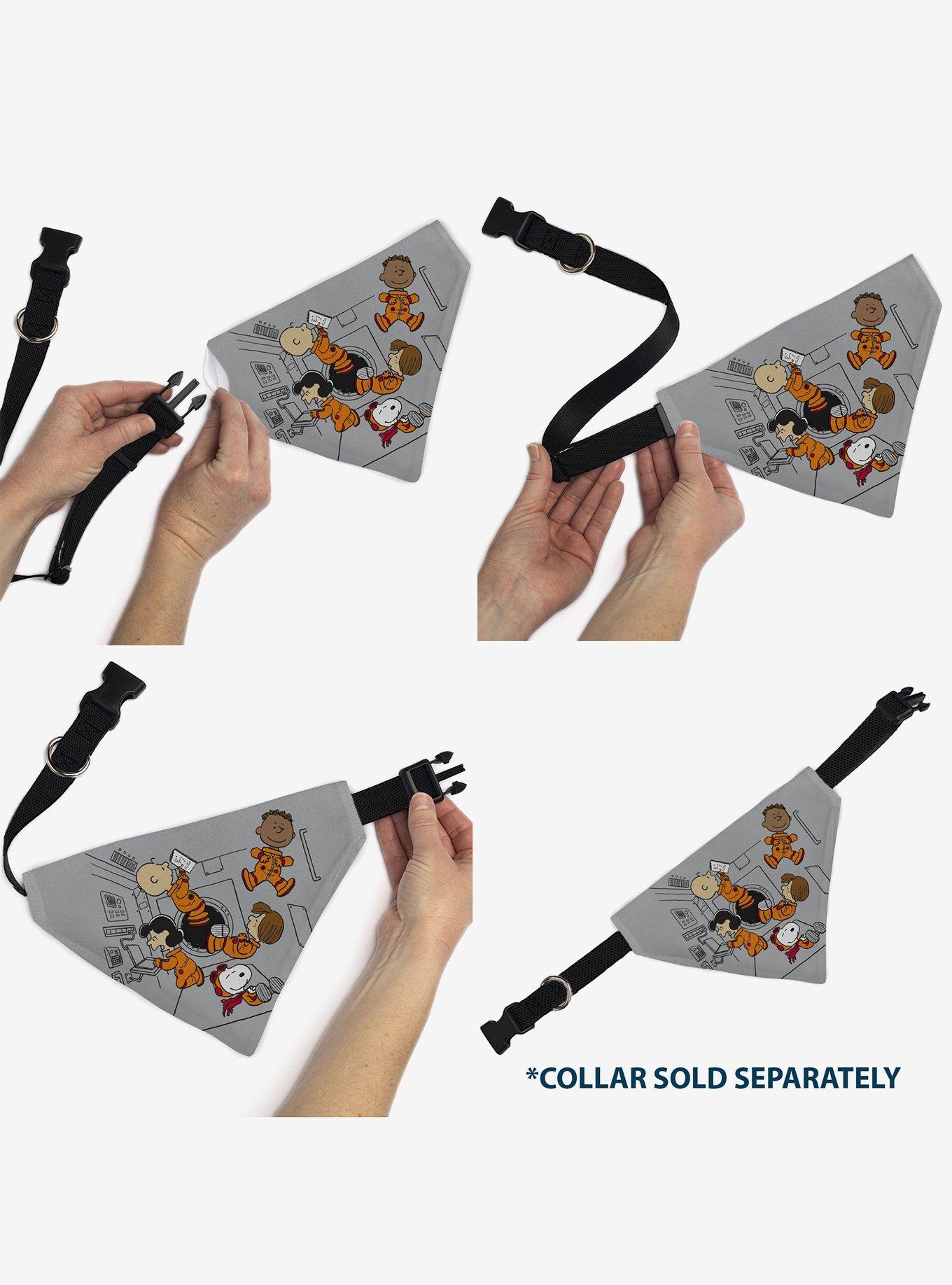 Peanuts Gang Floating Astronauts Group Slip On Collar Pet Bandana - Bandana Only, , alternate