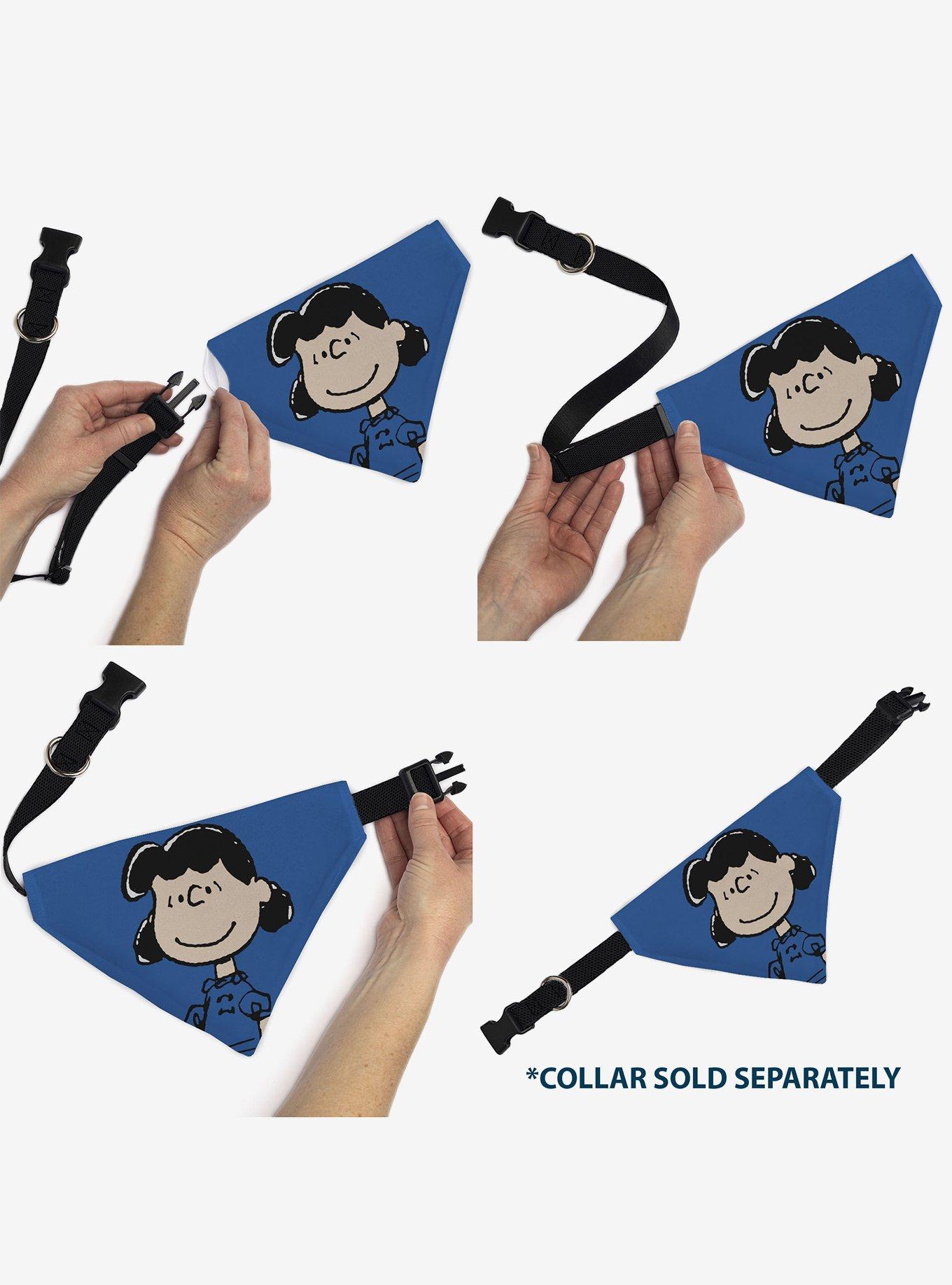 Peanuts Lucy Van Pelt Smiling Face Slip On Collar Pet Bandana - Bandana Only, , alternate