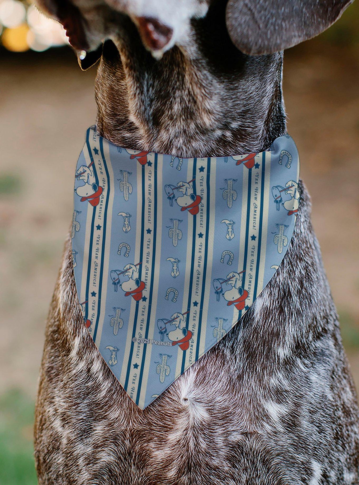 Peanuts Snoopy Yee Haw America and Icons Slip On Collar Pet Bandana - Bandana Only, , alternate