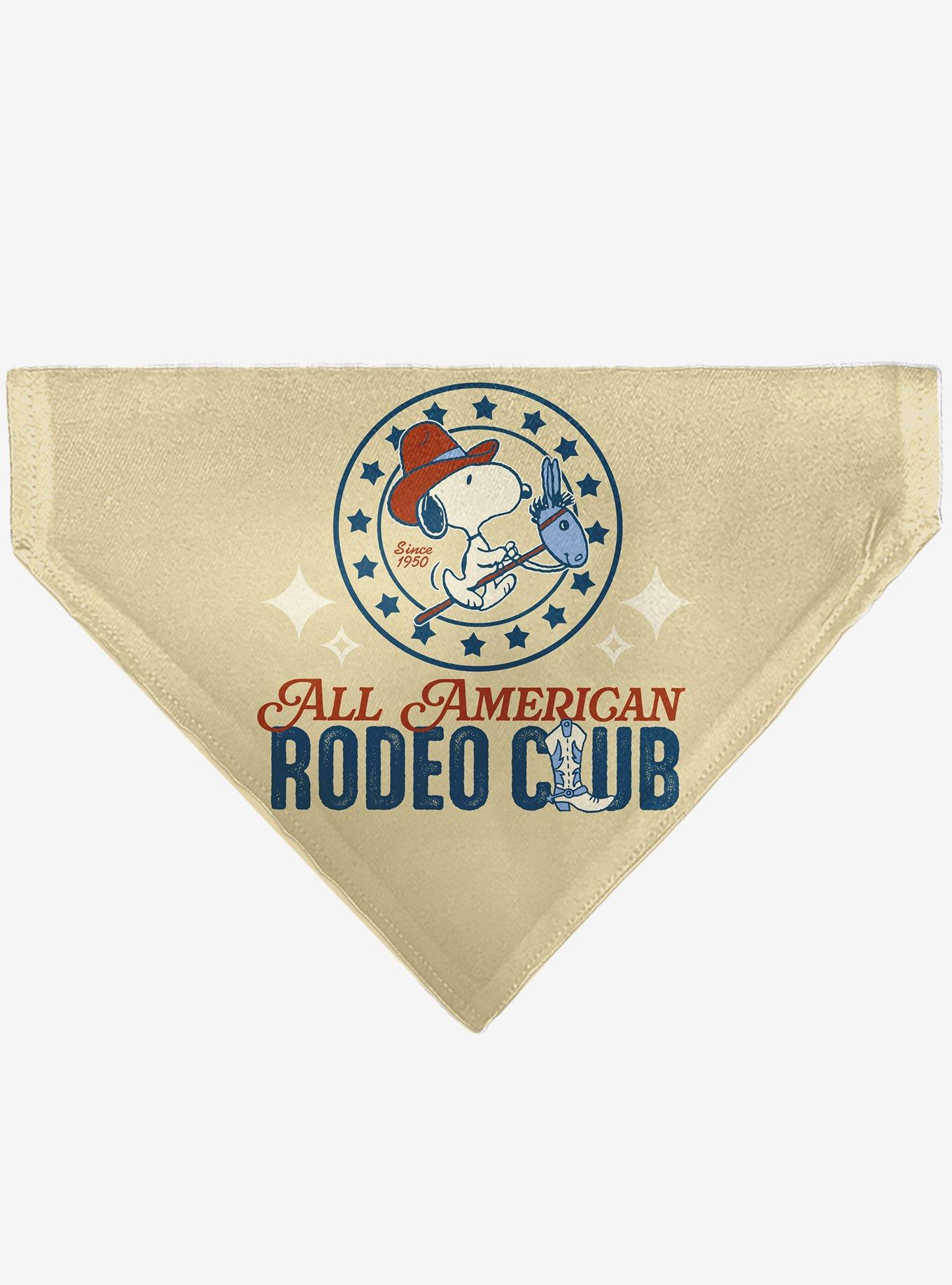 Peanuts Snoopy All American Rodeo Club Slip On Collar Pet Bandana - Bandana Only, , hi-res