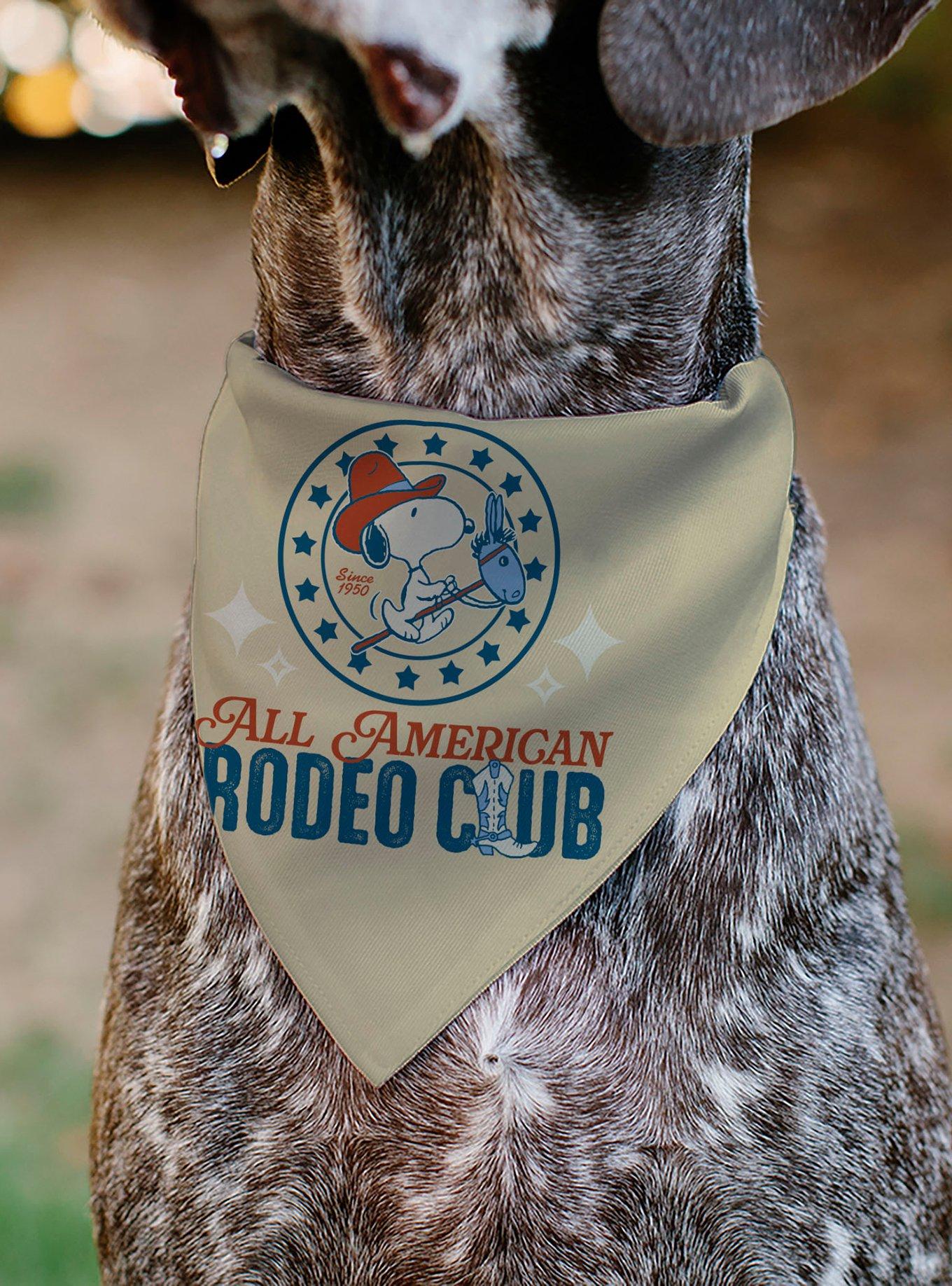Peanuts Snoopy All American Rodeo Club Slip On Collar Pet Bandana - Bandana Only, , alternate
