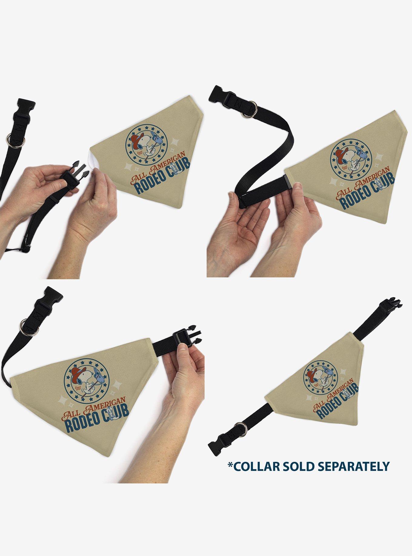 Peanuts Snoopy All American Rodeo Club Slip On Collar Pet Bandana - Bandana Only, , alternate
