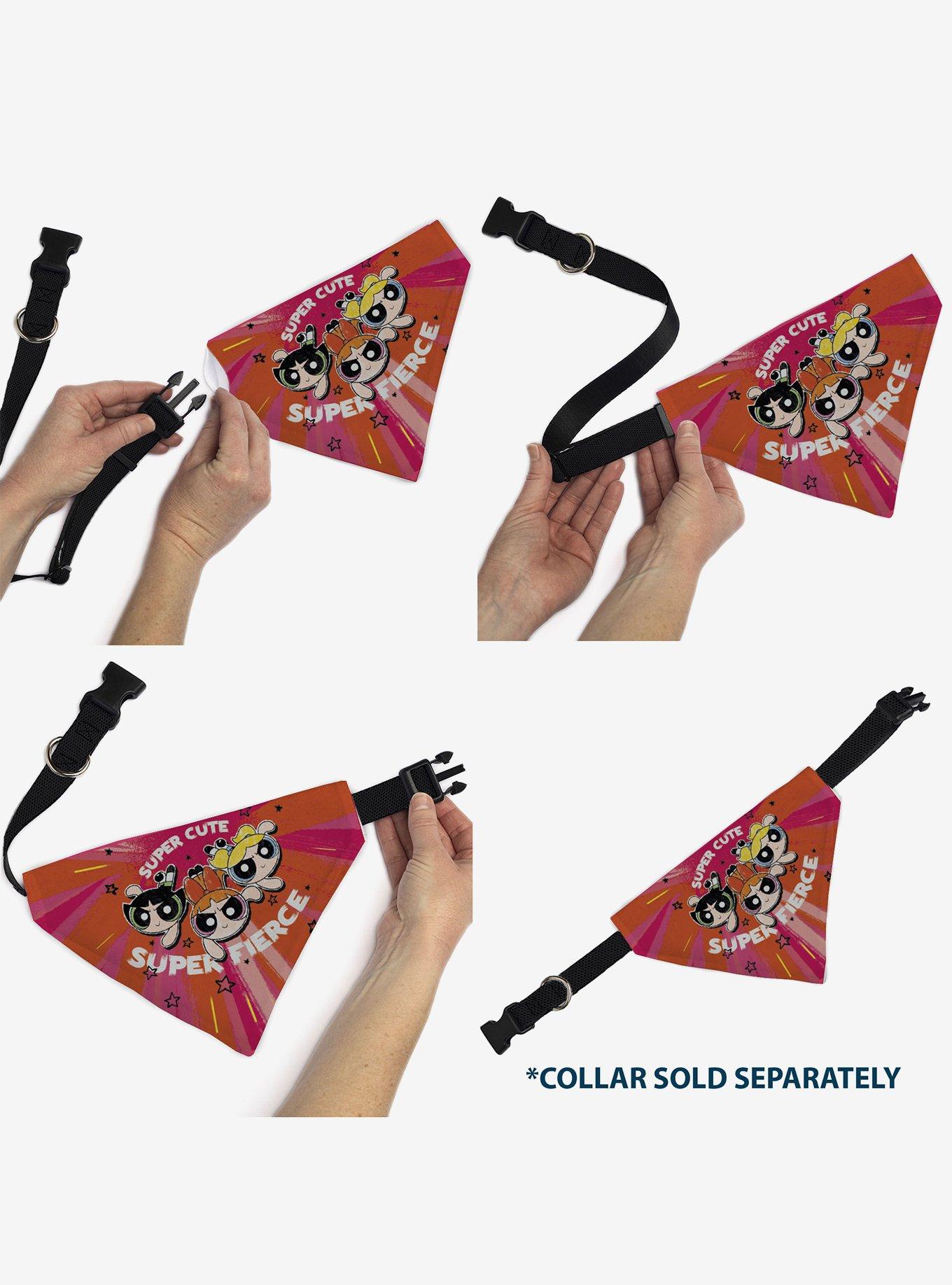 The Powerpuff Girls Super Cute Super Fierce Slip On Collar Pet Bandana - Bandana Only, , alternate