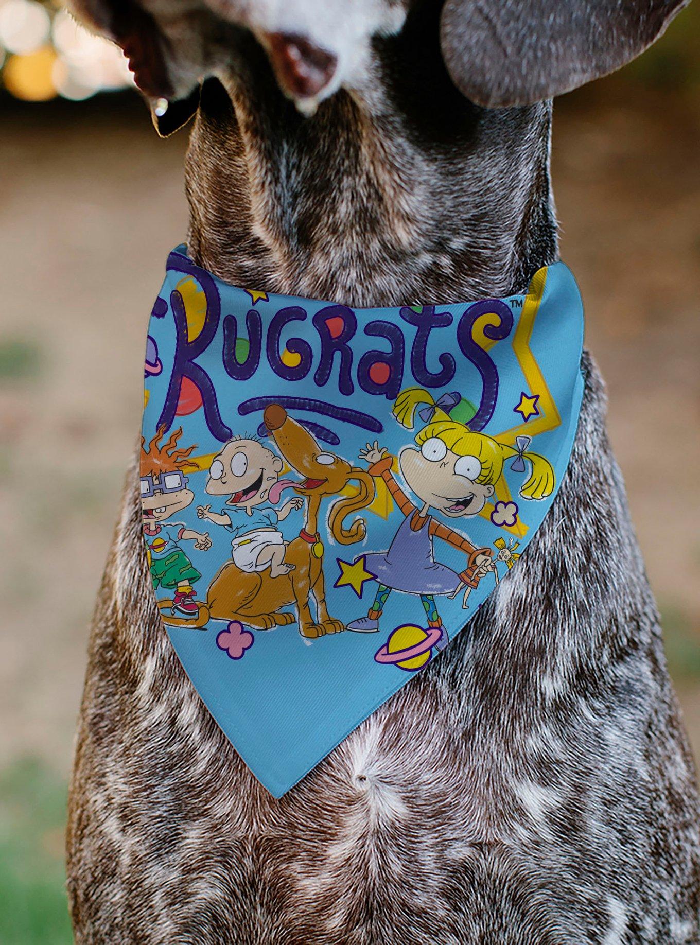 Rugrats Four Character Group Pose and Title Slip On Collar Pet Bandana - Bandana Only, , alternate