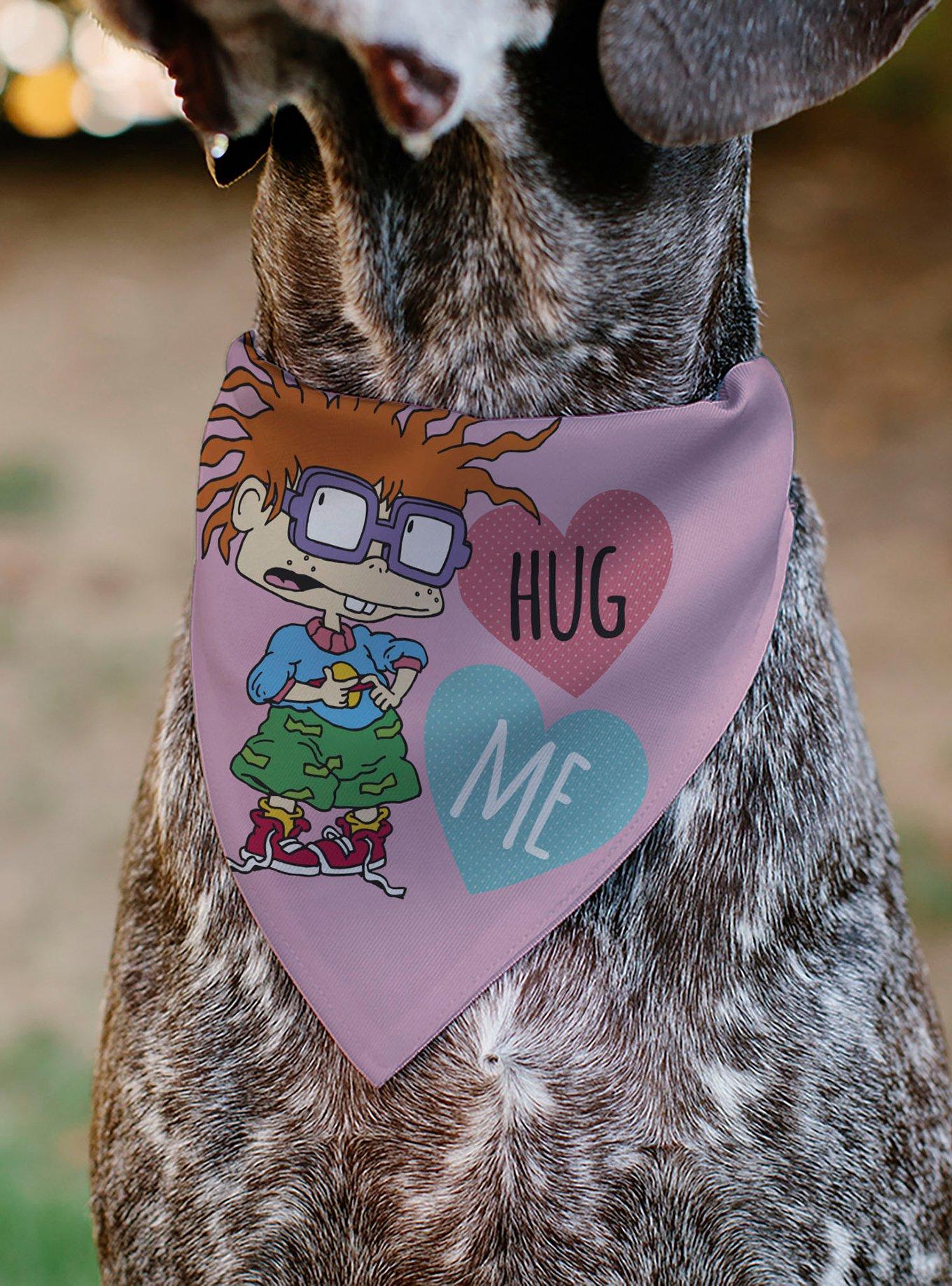 Rugrats Chuckie Hug Me Hearts Pose Slip On Collar Pet Bandana - Bandana Only