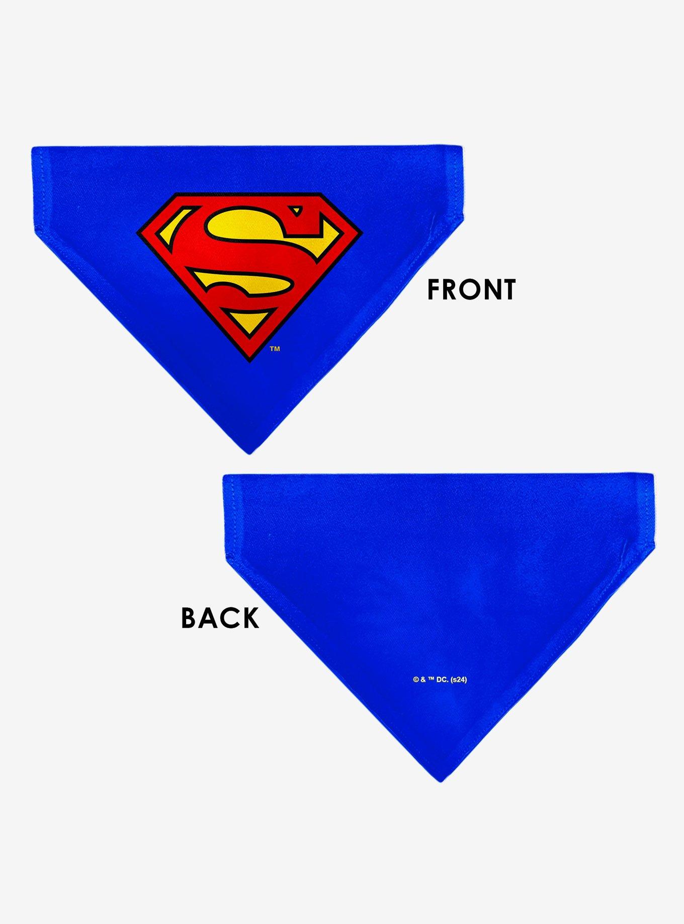 DC Comics Superman Shield Logo Slip On Collar Pet Bandana - Bandana Only, , alternate