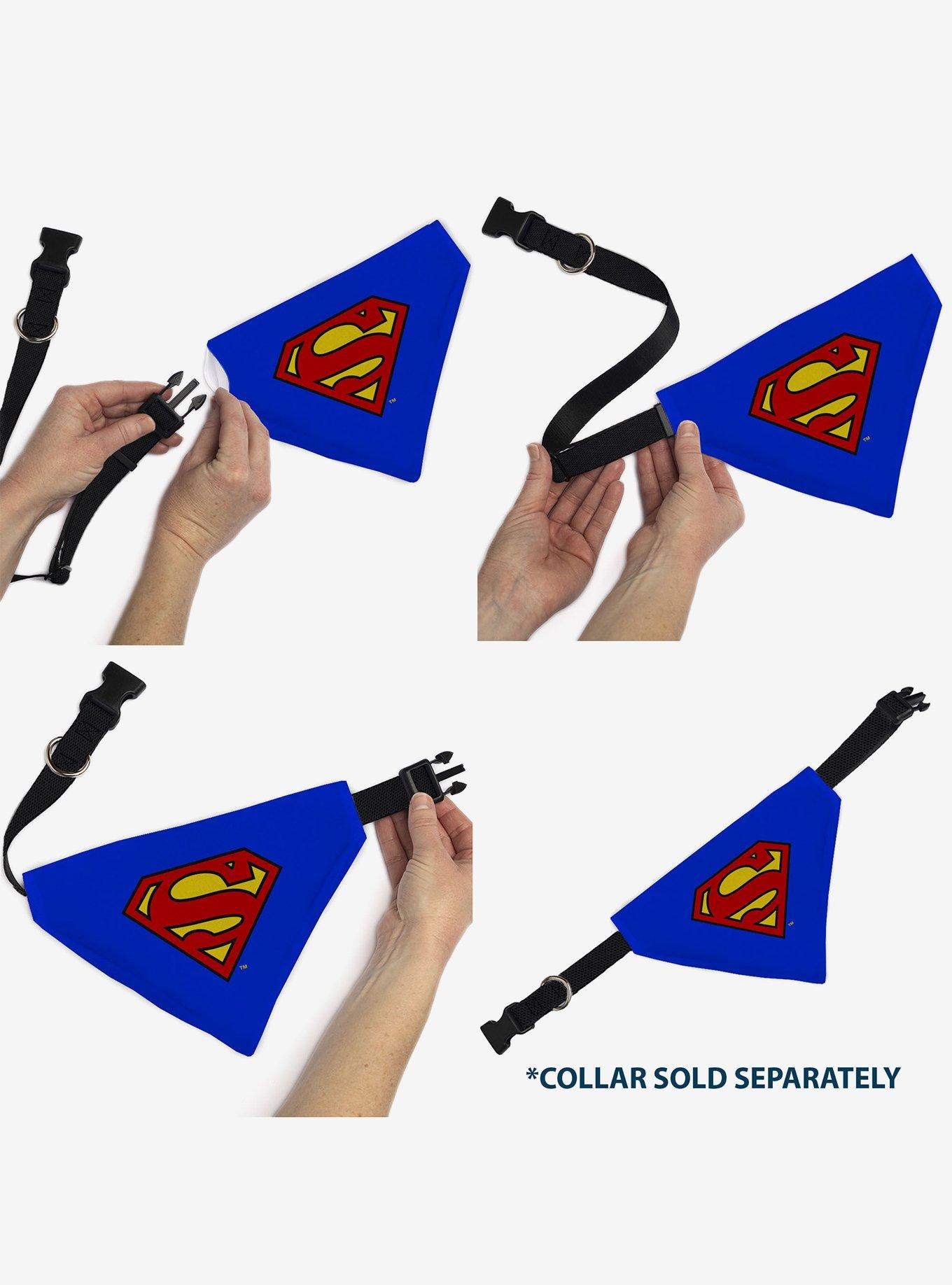 DC Comics Superman Shield Logo Slip On Collar Pet Bandana - Bandana Only, , alternate