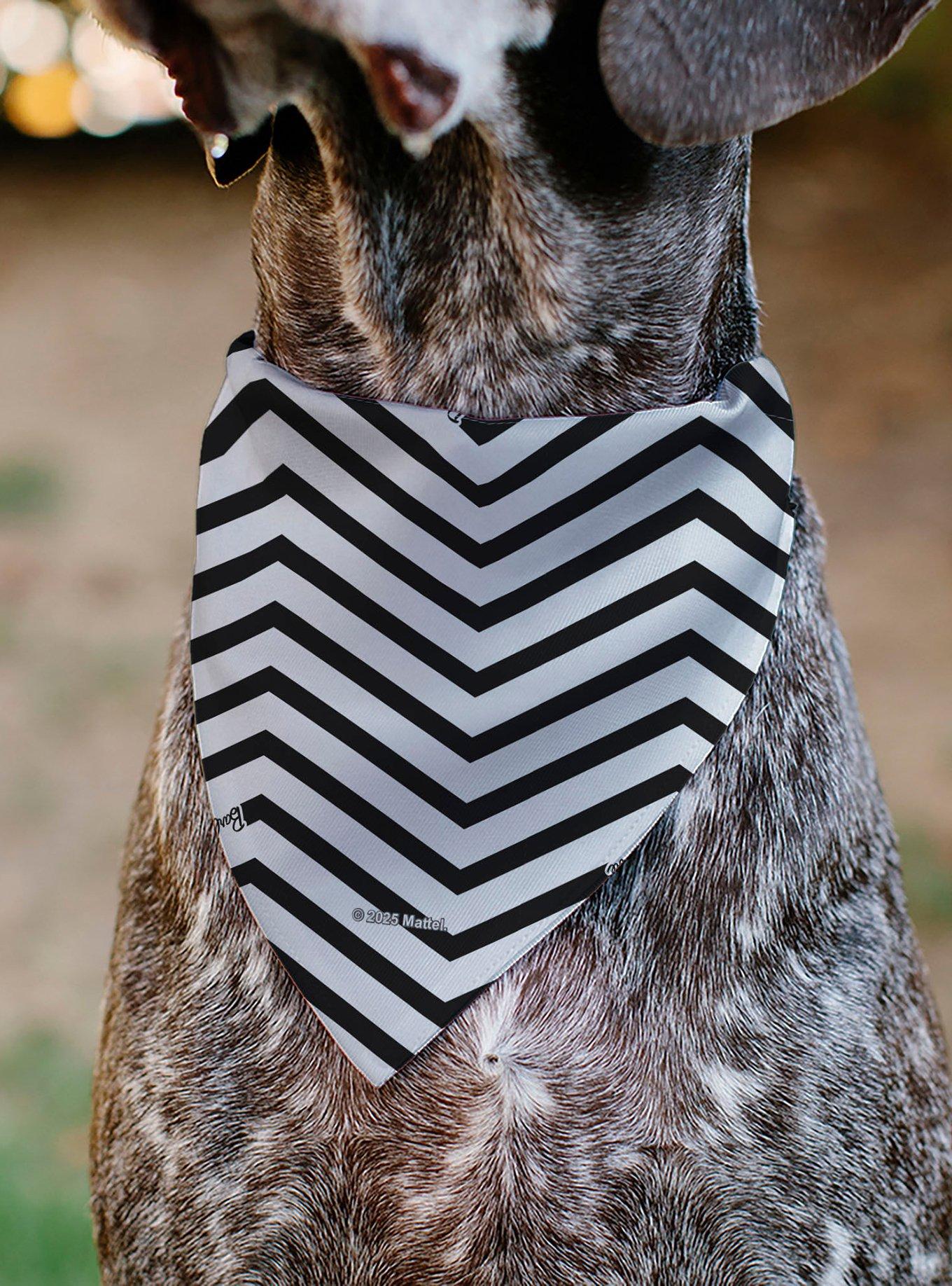 Barbie Script Heart Chevron Black Slip On Collar Pet Bandana - Bandana Only, , alternate
