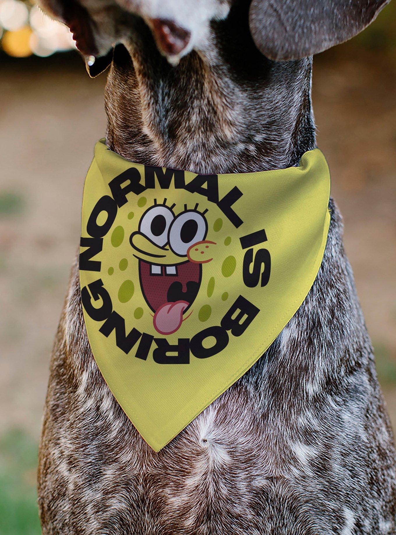 SpongeBob SquarePants Normal Is Boring Pose Slip On Collar Pet Bandana - Bandana Only, , alternate