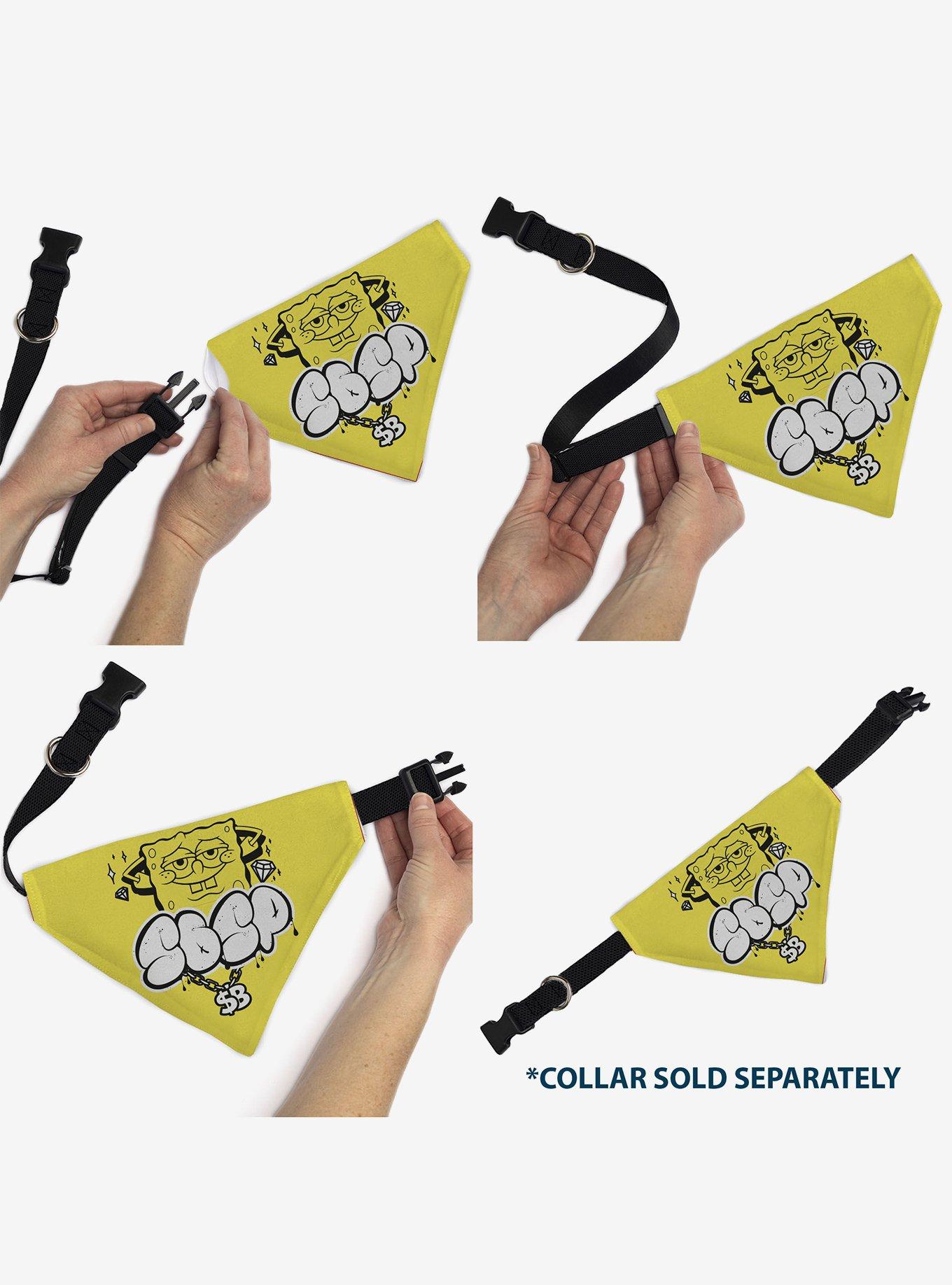 SpongeBob SquarePants Spsp $B Chain Pose Slip On Collar Pet Bandana - Bandana Only, , alternate