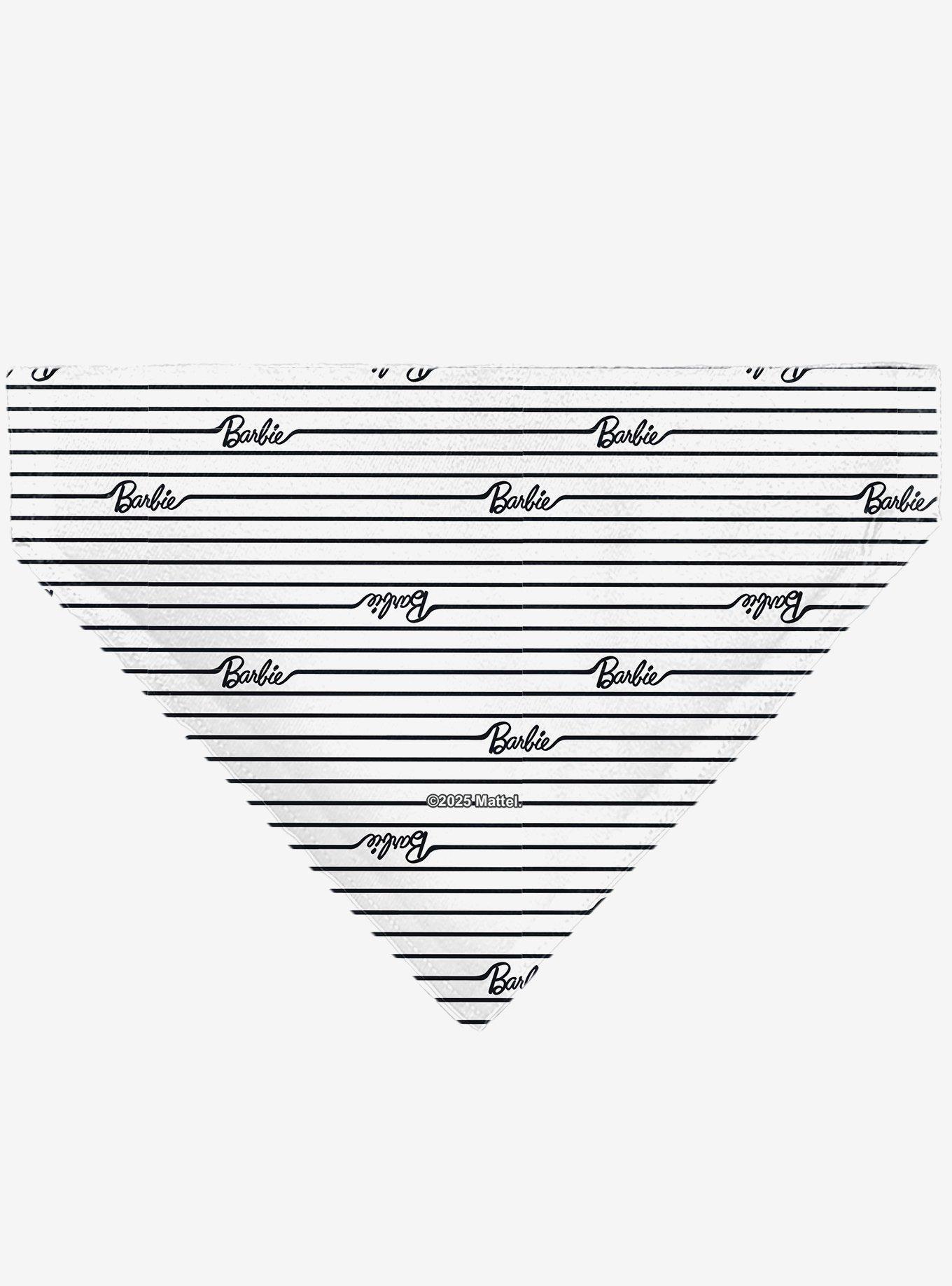 Barbie Script Stripe Black Slip On Collar Pet Bandana - Bandana Only, , hi-res