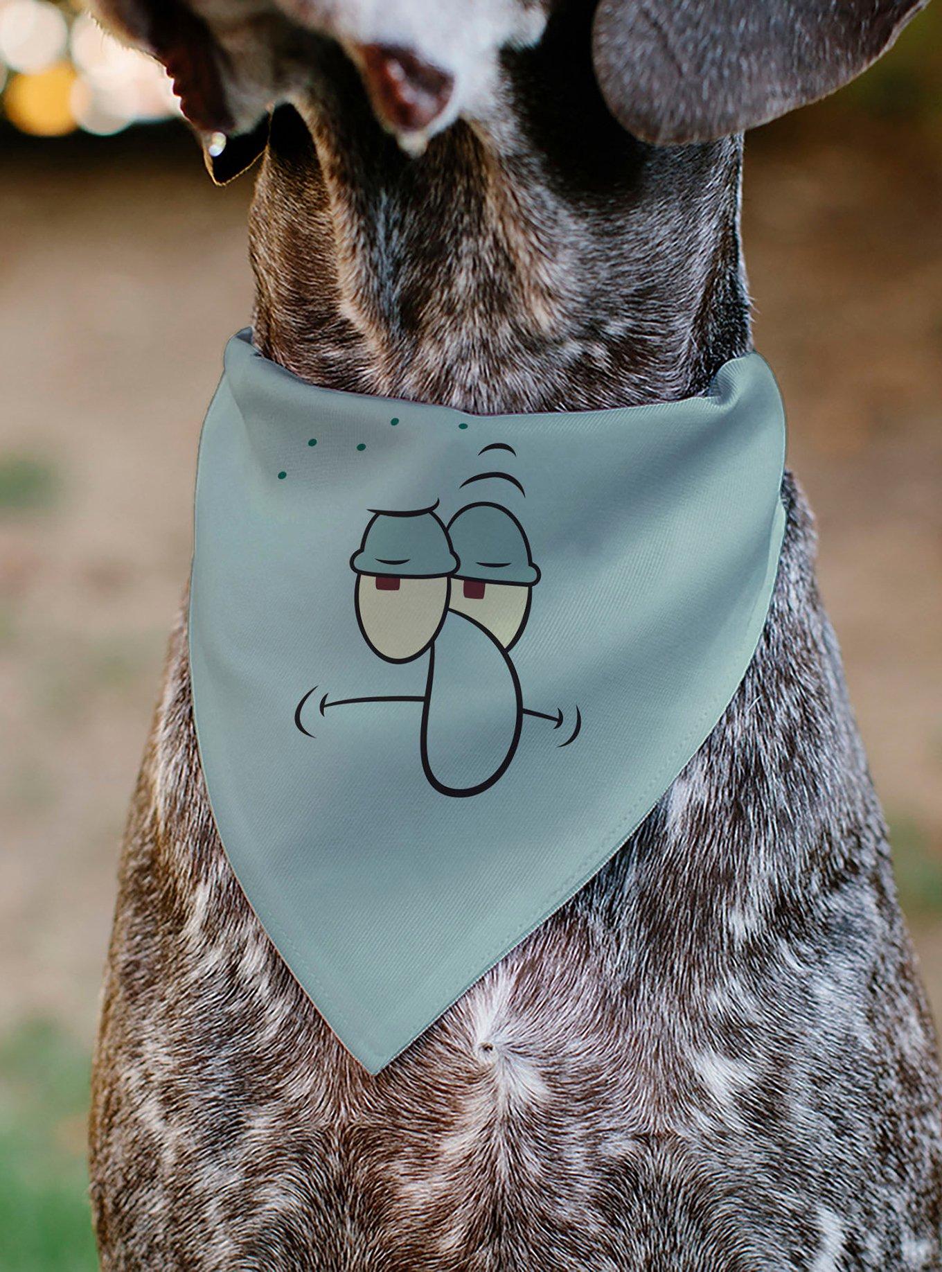 SpongeBob SquarePants Squidward Frowning Face Slip On Collar Pet Bandana - Bandana Only, , alternate