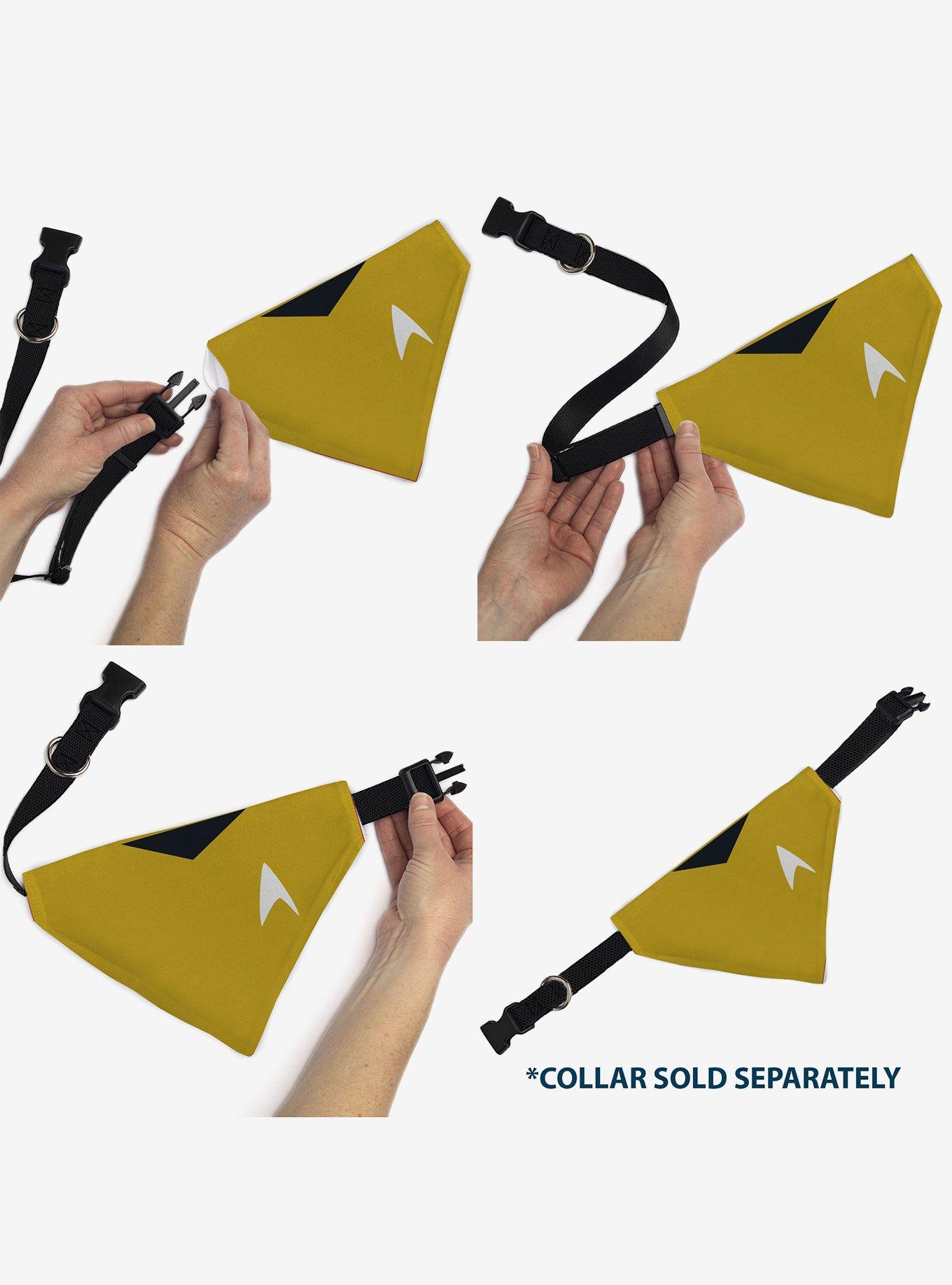 Star Trek Original Series Captain Kirk Golden Uniform Slip On Collar Pet Bandana - Bandana Only, , alternate