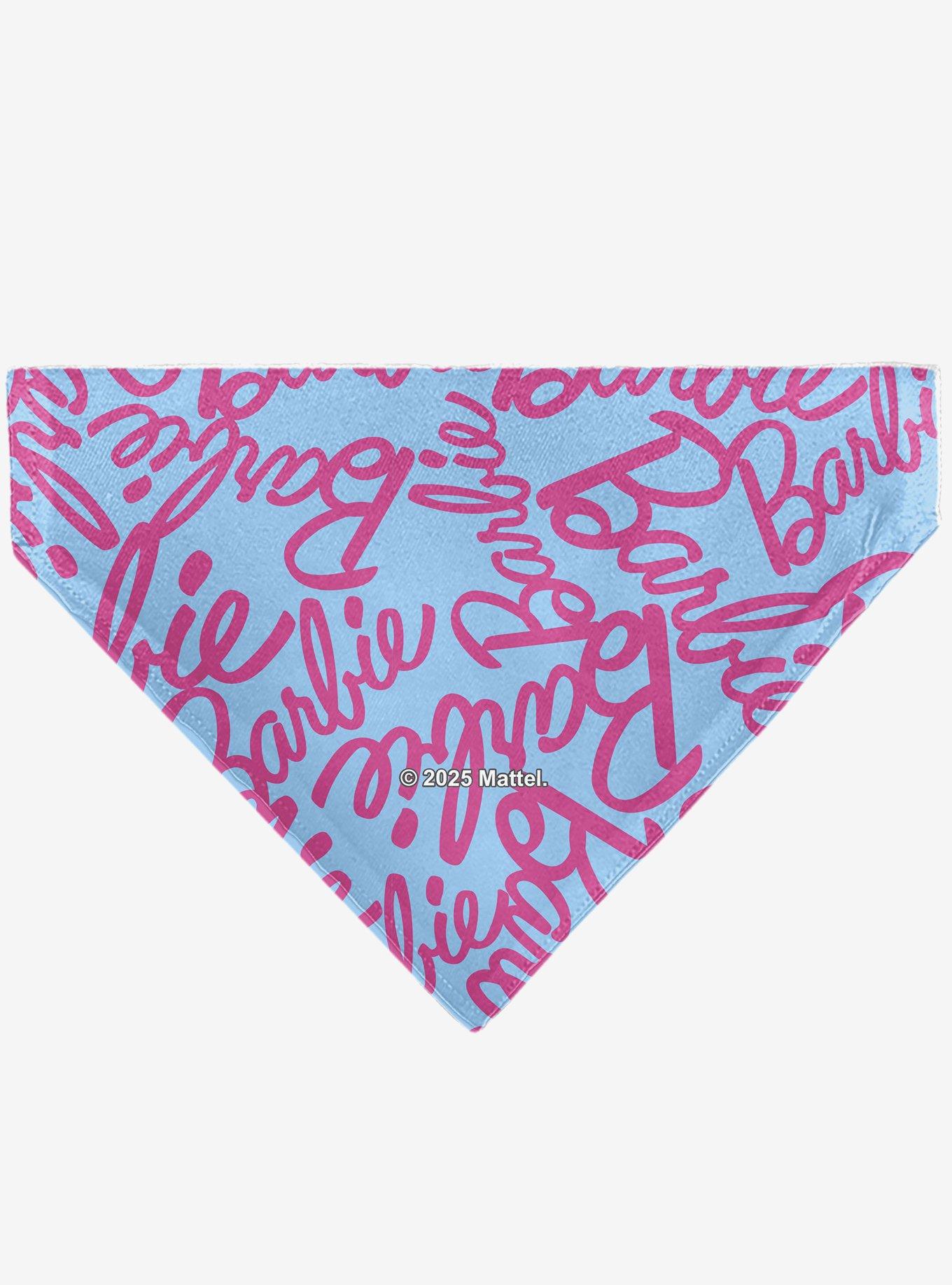 Barbie Autograph Script Scattered Slip On Collar Pet Bandana - Bandana Only, , hi-res