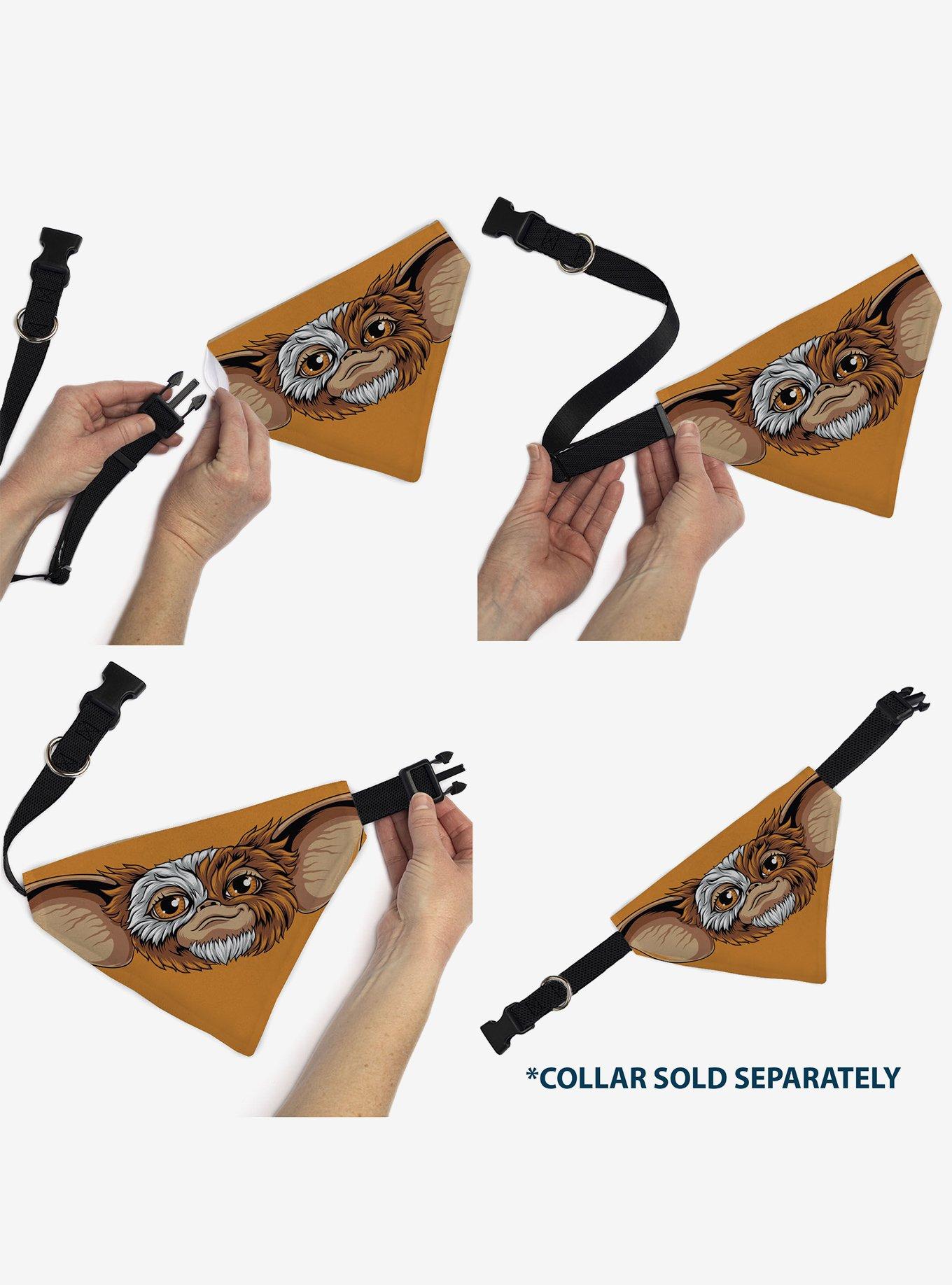 Gremlins Gizmo Face and Gremlins 1984 Varsity Slip On Collar Pet Bandana - Bandana Only, , alternate