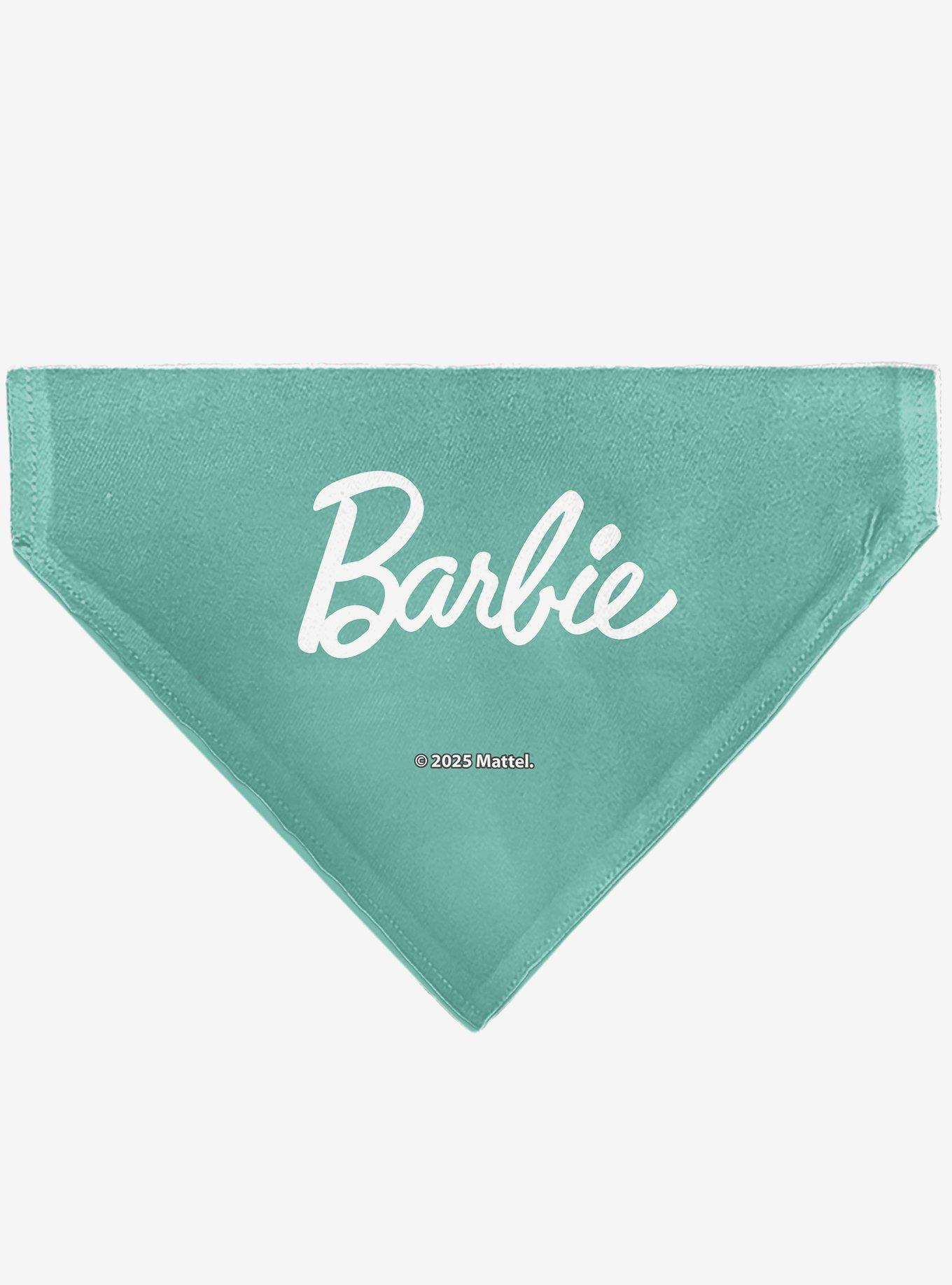 Barbie Paw Print Icons and Script Multi Pastel Slip On Collar Pet Bandana - Bandana Only, , hi-res