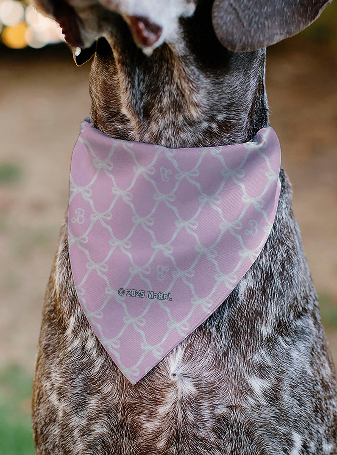 Barbie Bow and B Monogram Slip On Collar Pet Bandana - Bandana Only, , alternate