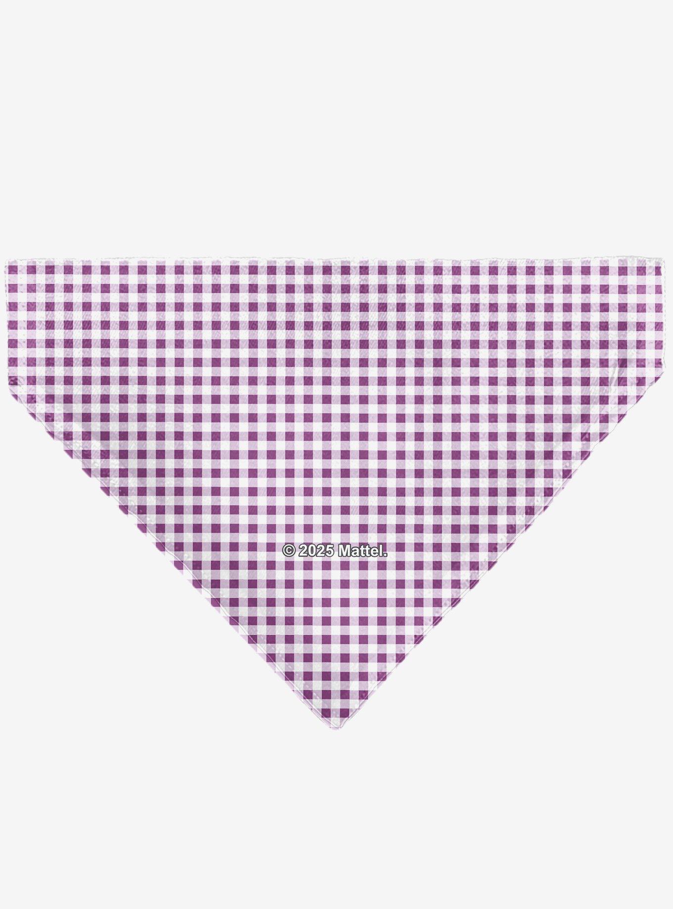Barbie Heart Text Logo Plaid Slip On Collar Pet Bandana - Bandana Only, , hi-res