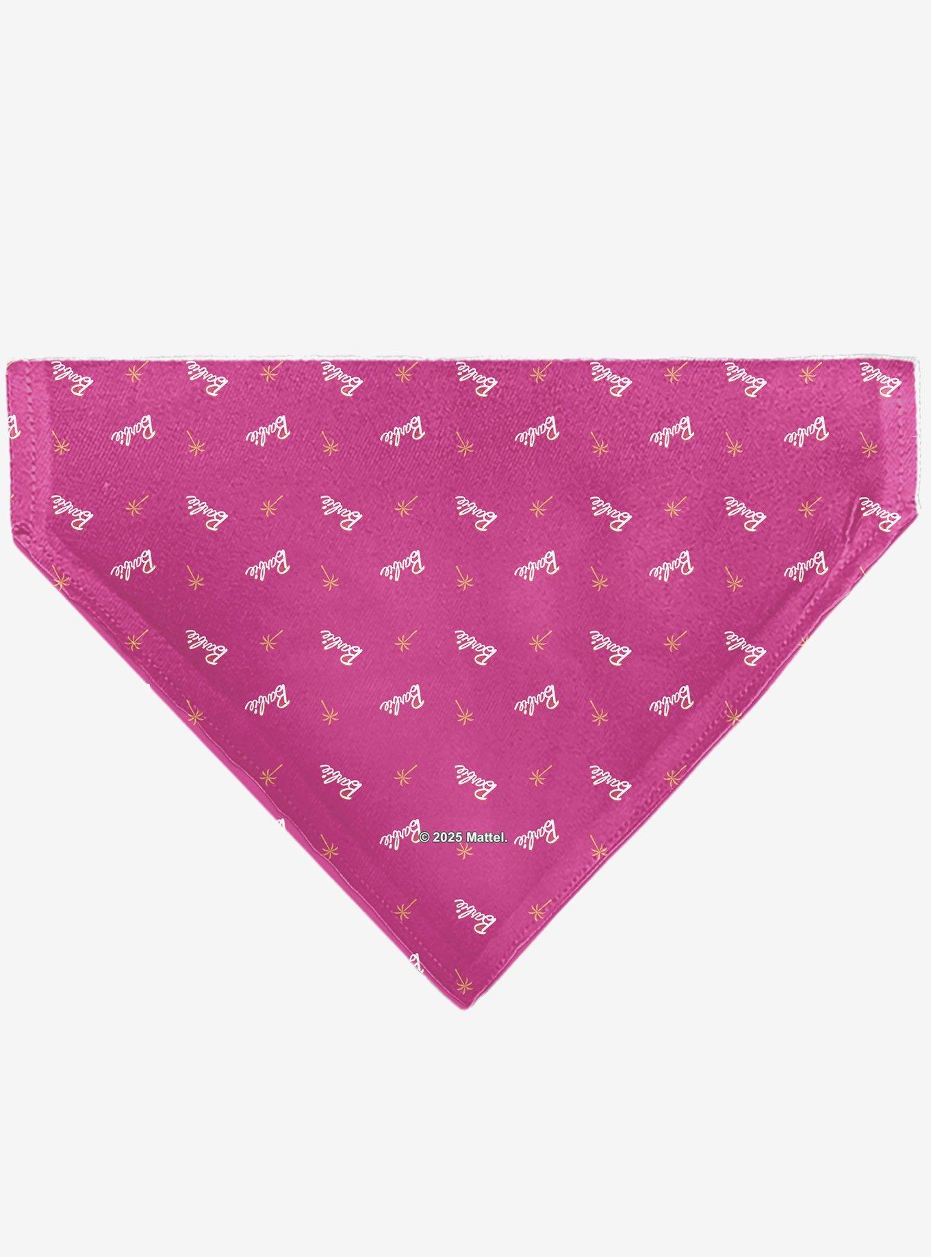 Barbie Script and Palm Tree Icon Slip On Collar Pet Bandana - Bandana Only, , hi-res