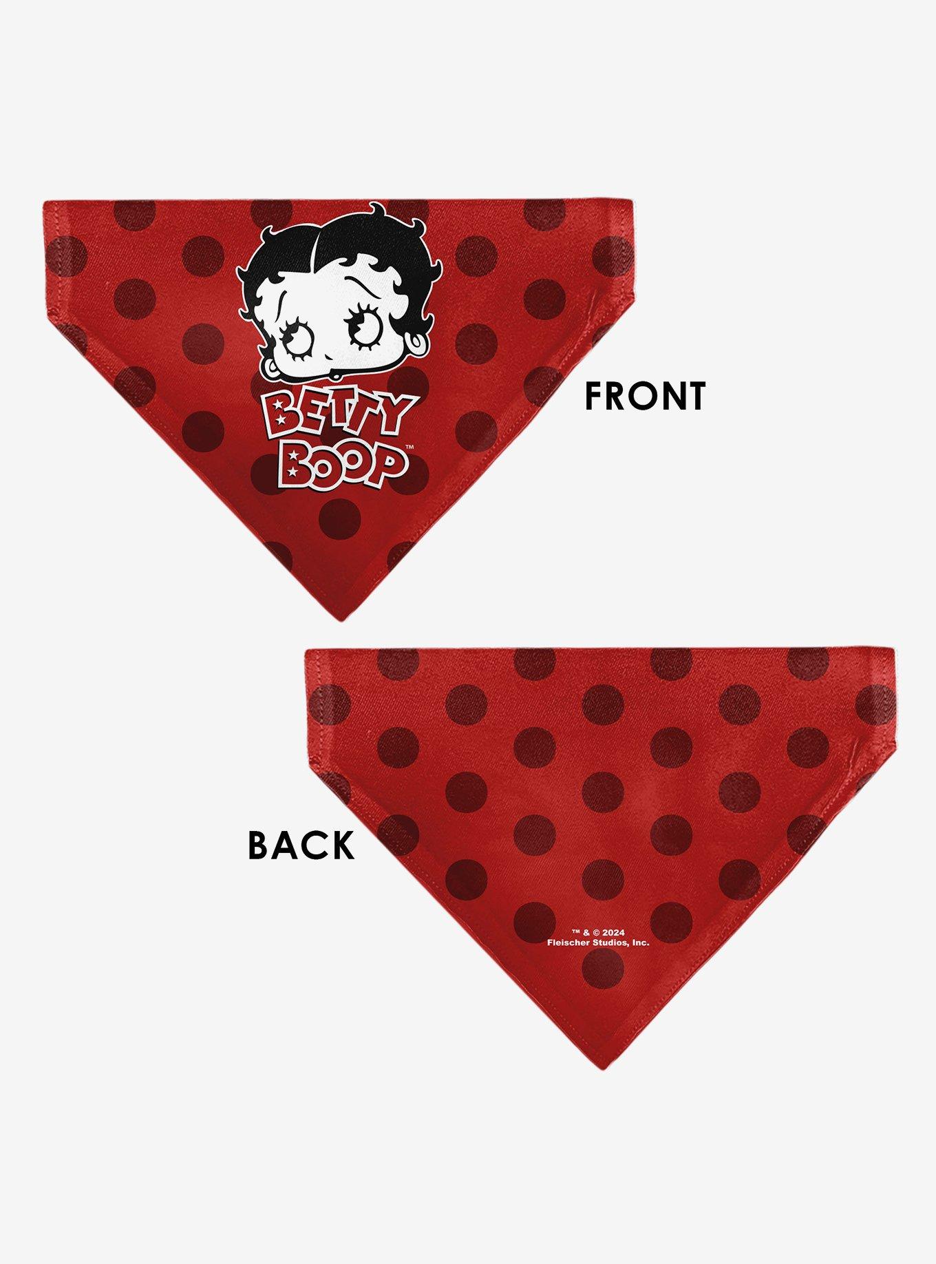 Betty Boop Face and Text Polka Dot Slip On Collar Pet Bandana - Bandana Only, , alternate