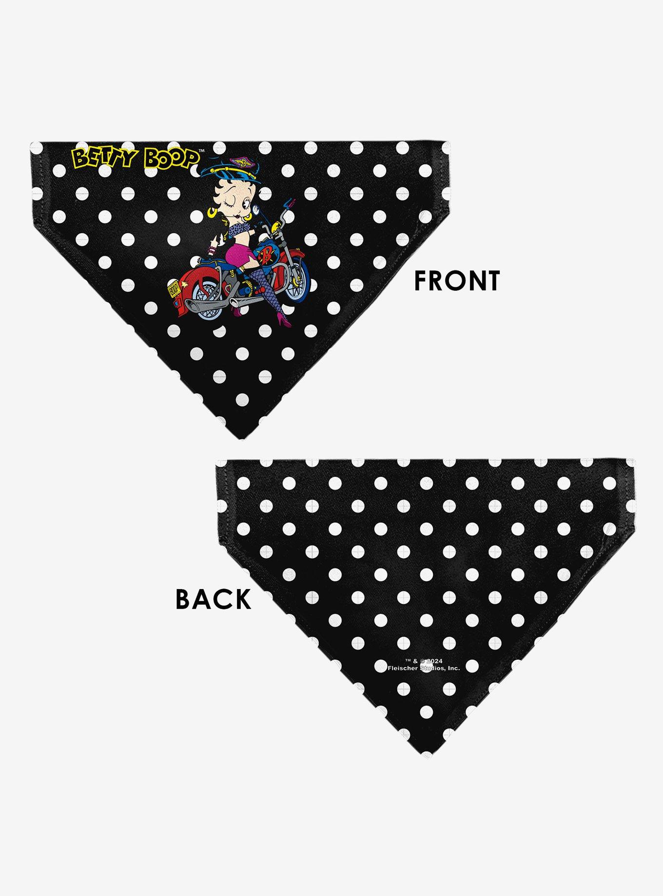 Betty Boop Biker Betty Winking and Polka Dot Slip On Collar Pet Bandana - Bandana Only, , alternate