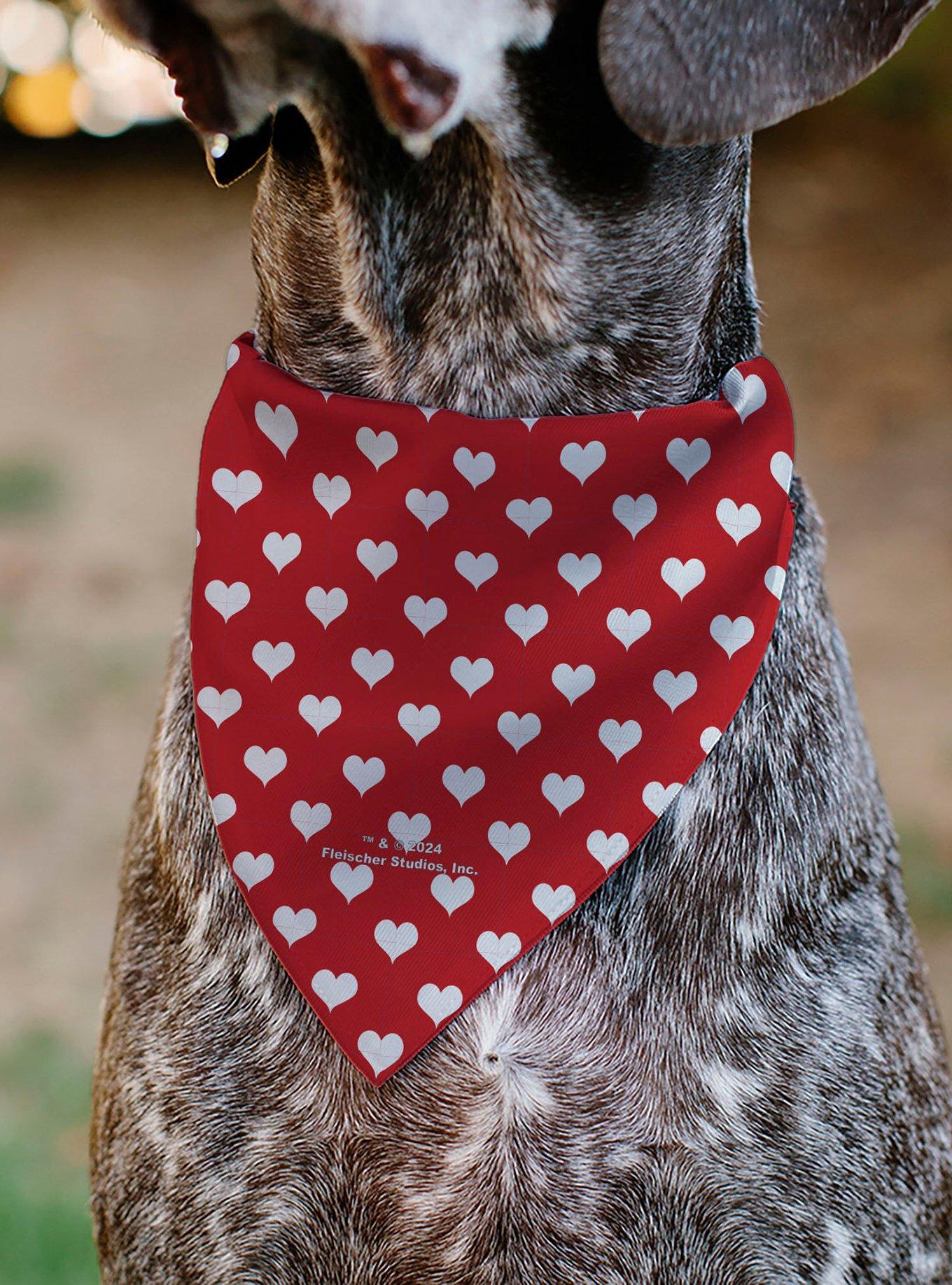 Betty Boop Seated Leg Kick Pose and Text Hearts White Slip On Collar Pet Bandana - Bandana Only, , alternate