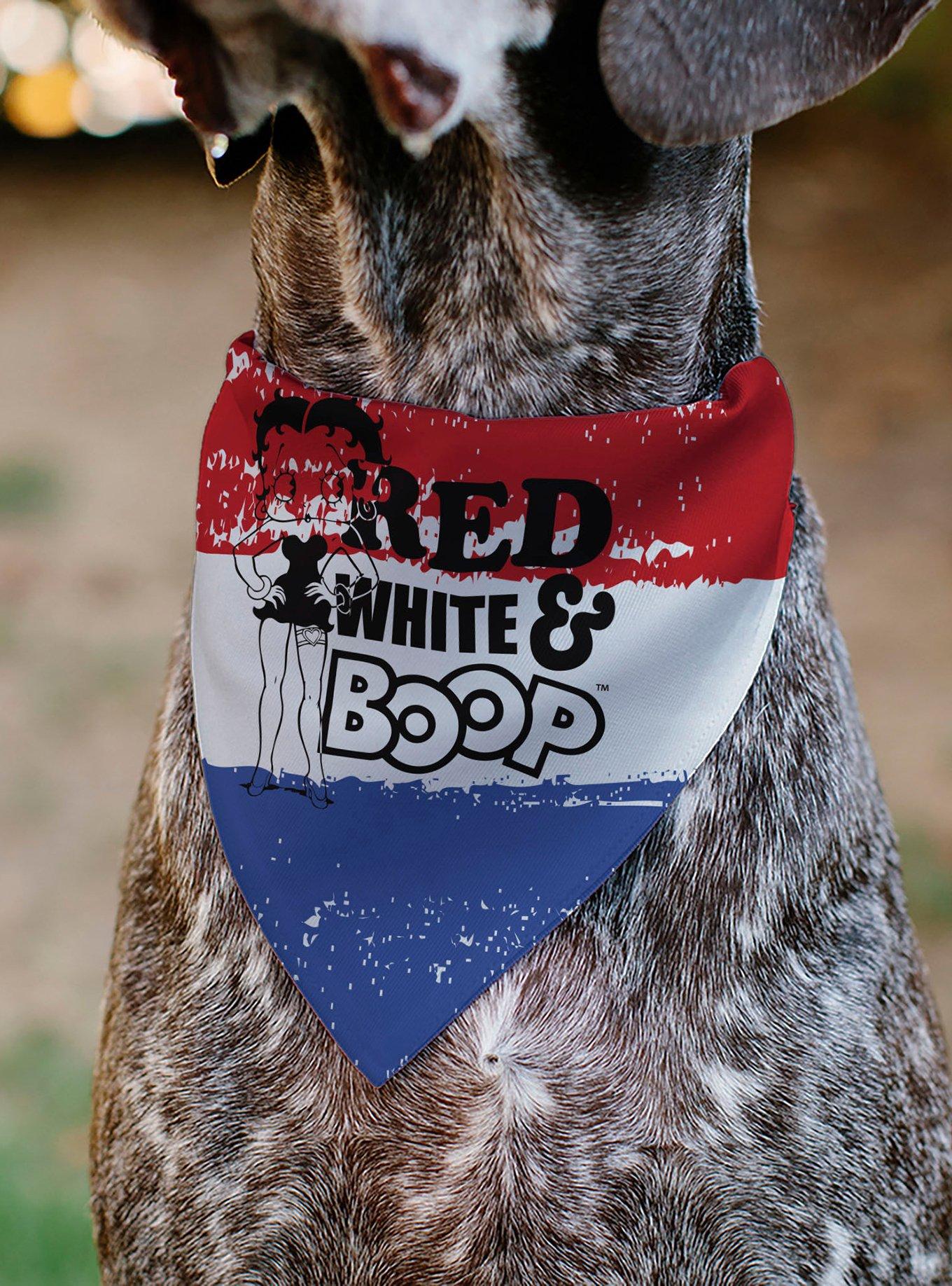 Betty Boop Pose Americana Stripe Slip On Collar Pet Bandana - Bandana Only, , alternate