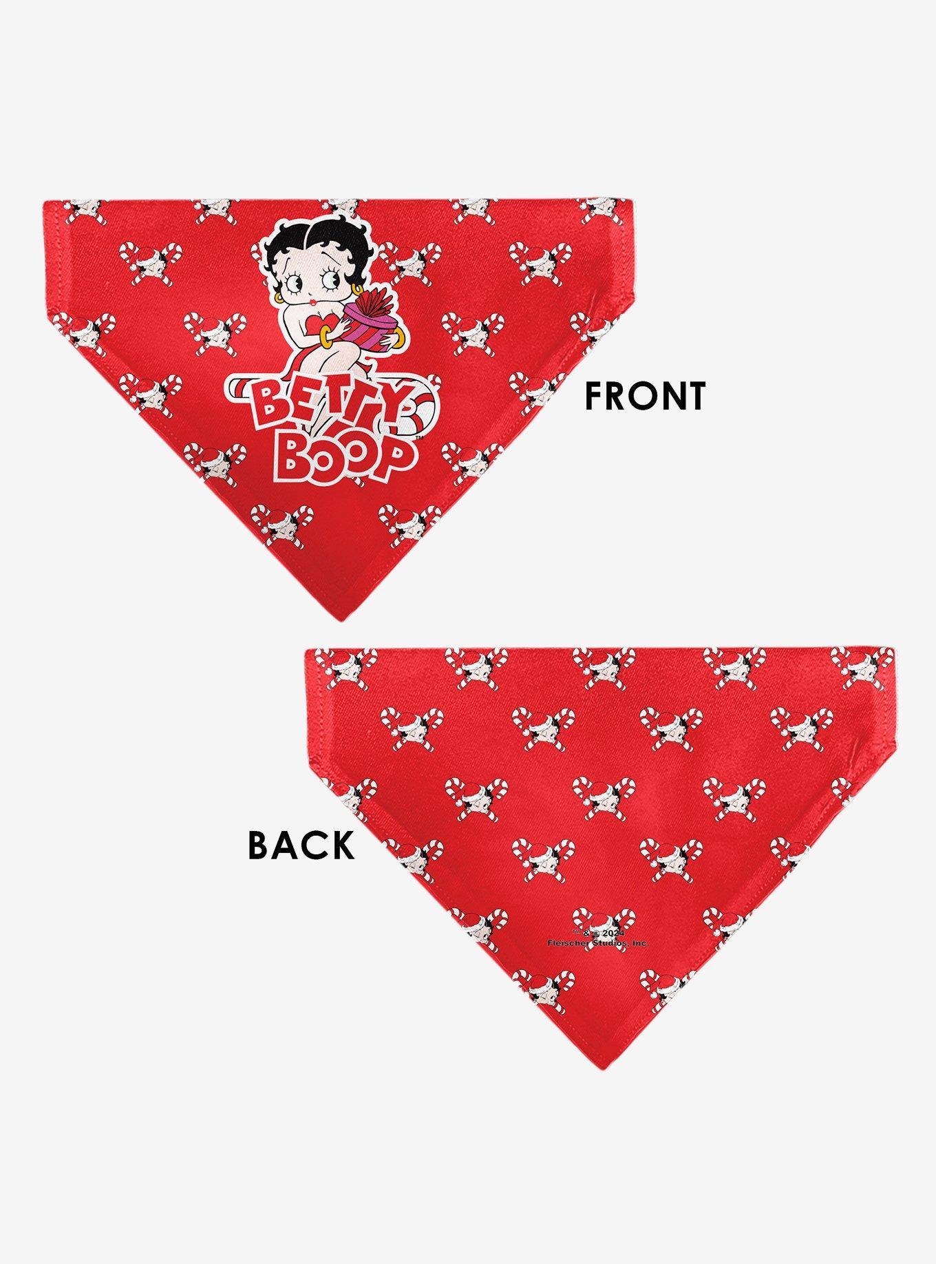 Betty Boop Holiday Gift Pose and Santa Betty Winking Slip On Collar Pet Bandana - Bandana Only