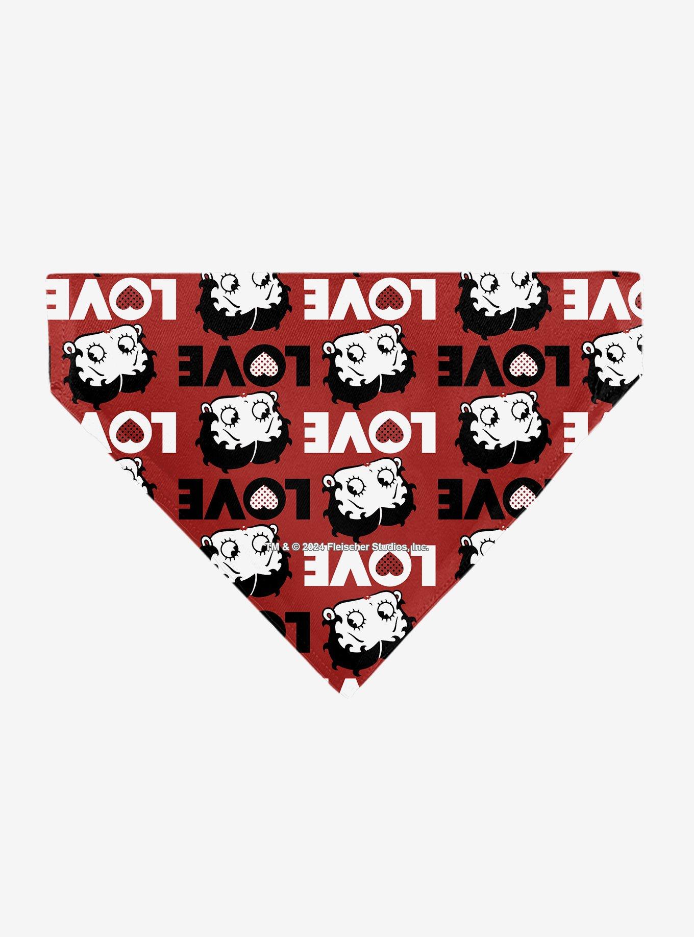 Betty Boop Love Text and Face Slip On Collar Pet Bandana - Bandana Only, , hi-res