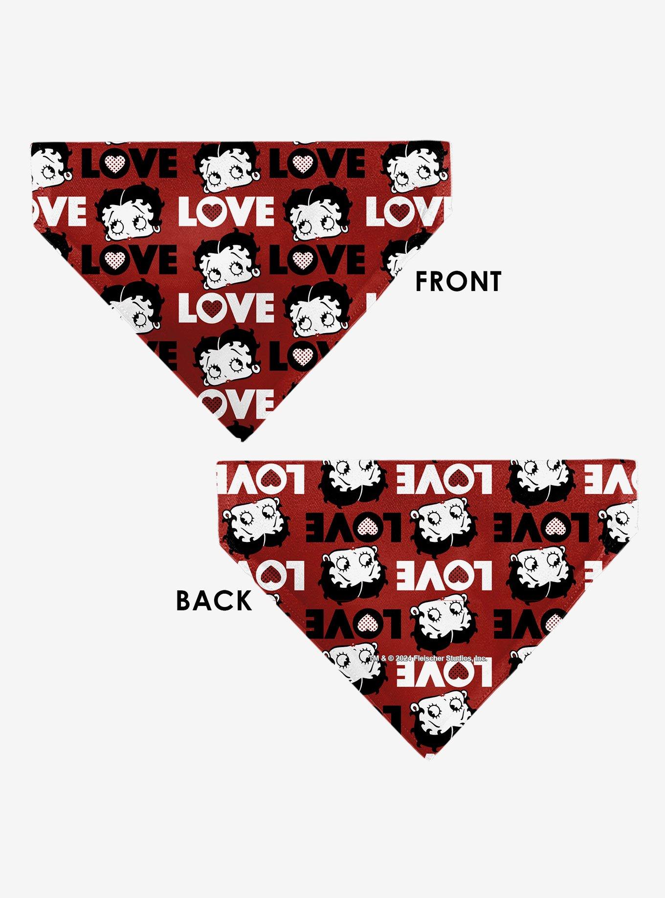 Betty Boop Love Text and Face Slip On Collar Pet Bandana - Bandana Only, , alternate