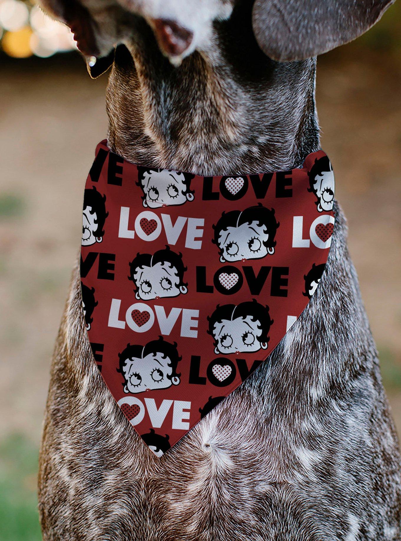 Betty Boop Love Text and Face Slip On Collar Pet Bandana - Bandana Only, , alternate