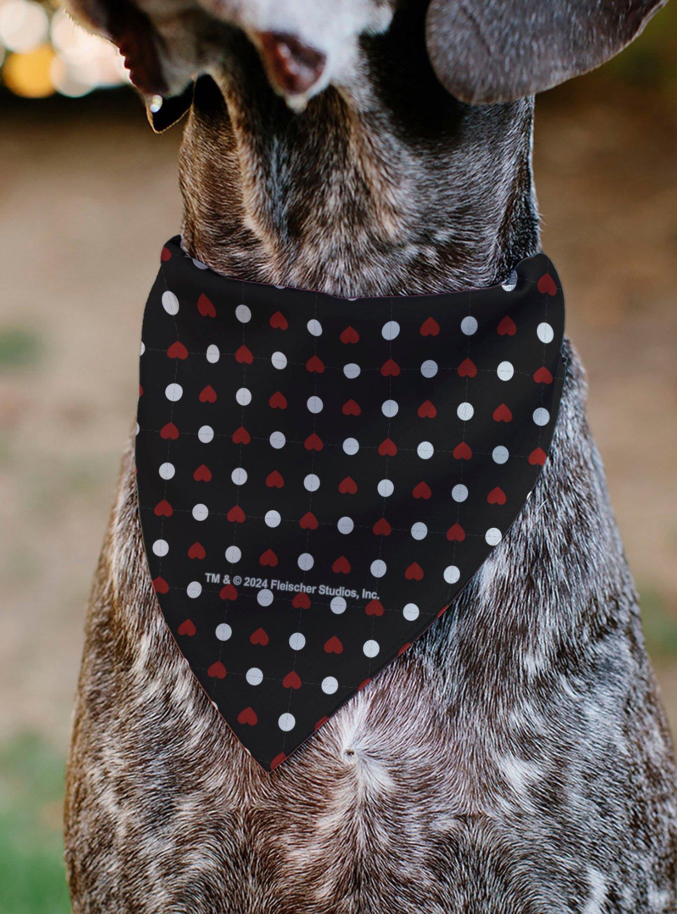Betty Boop Hands On Knees Pose Heart Polka Dot Black Slip On Collar Pet Bandana - Bandana Only, , alternate