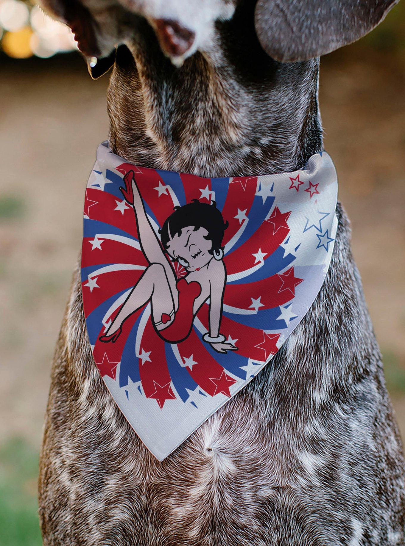 Betty Boop Americana Leg Kick Pose Slip On Collar Pet Bandana - Bandana Only, , alternate