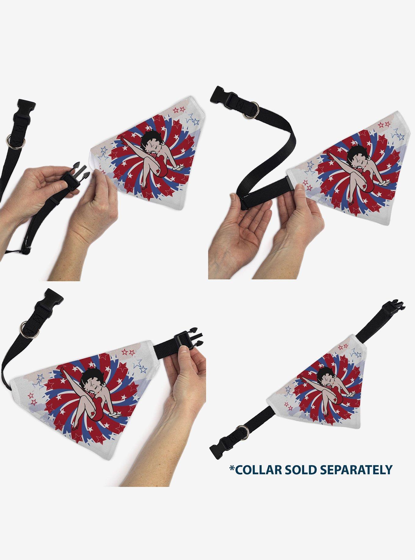 Betty Boop Americana Leg Kick Pose Slip On Collar Pet Bandana - Bandana Only, , alternate
