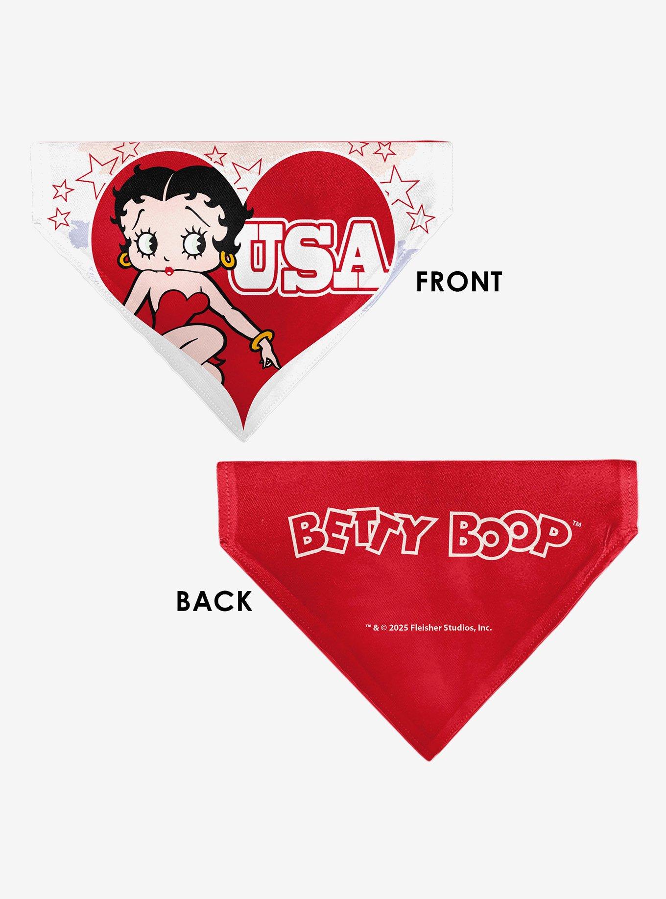 Betty Boop USA Heart Pose and Stars Slip On Collar Pet Bandana - Bandana Only, , alternate