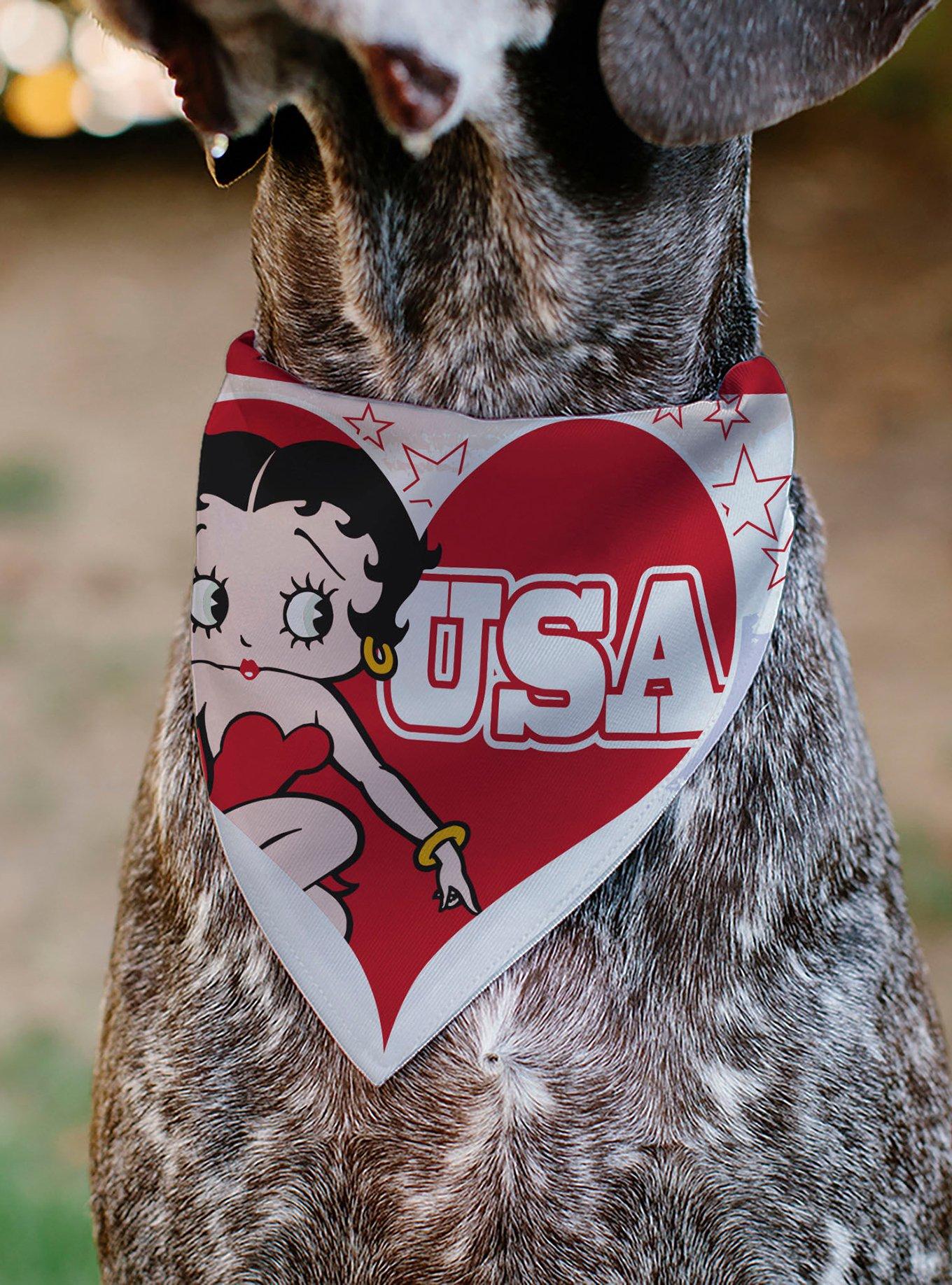 Betty Boop USA Heart Pose and Stars Slip On Collar Pet Bandana - Bandana Only, , alternate