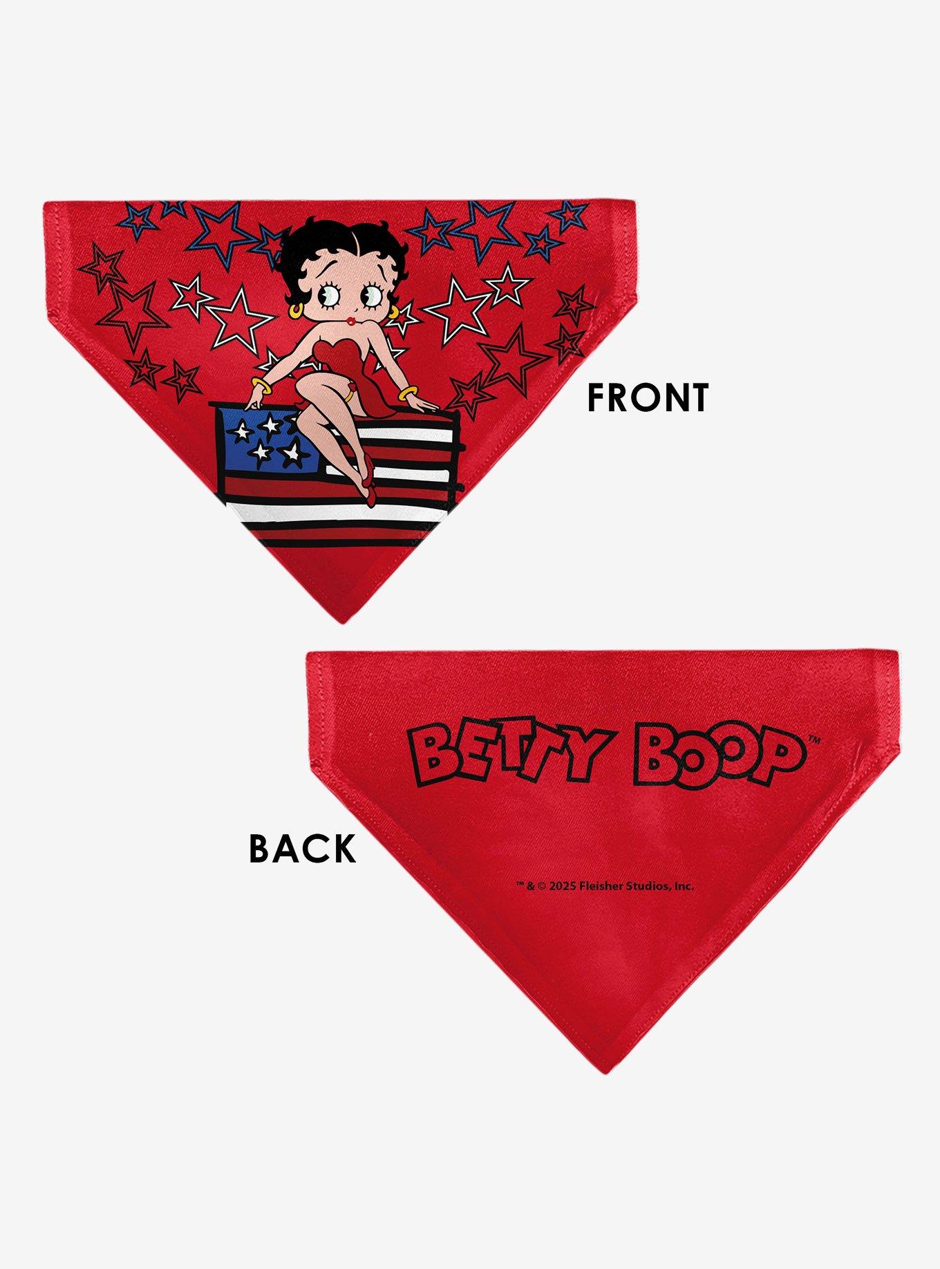 Betty Boop Americana Stars and Stripes Pose Slip On Collar Pet Bandana - Bandana Only, , alternate