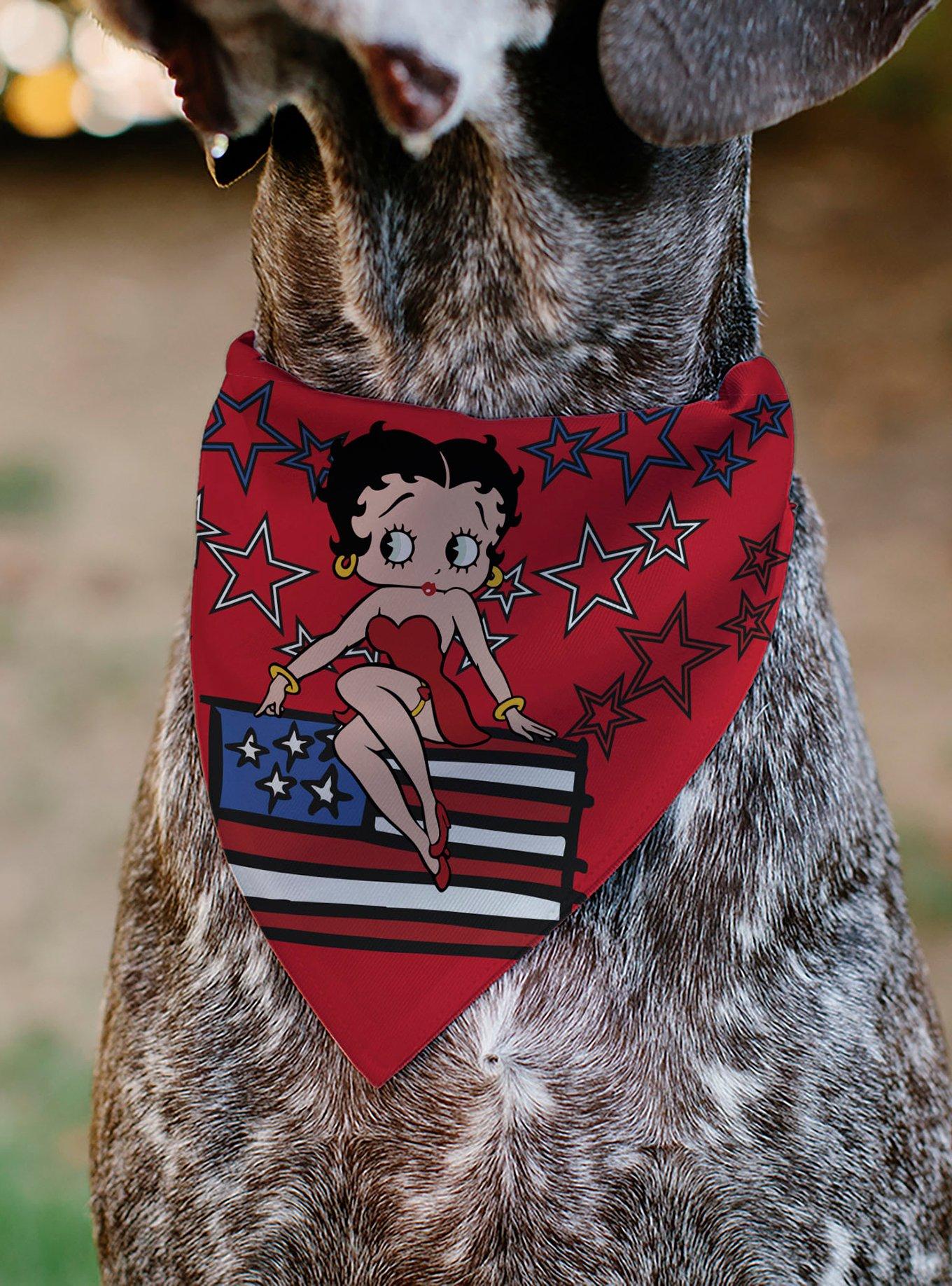 Betty Boop Americana Stars and Stripes Pose Slip On Collar Pet Bandana - Bandana Only, , alternate