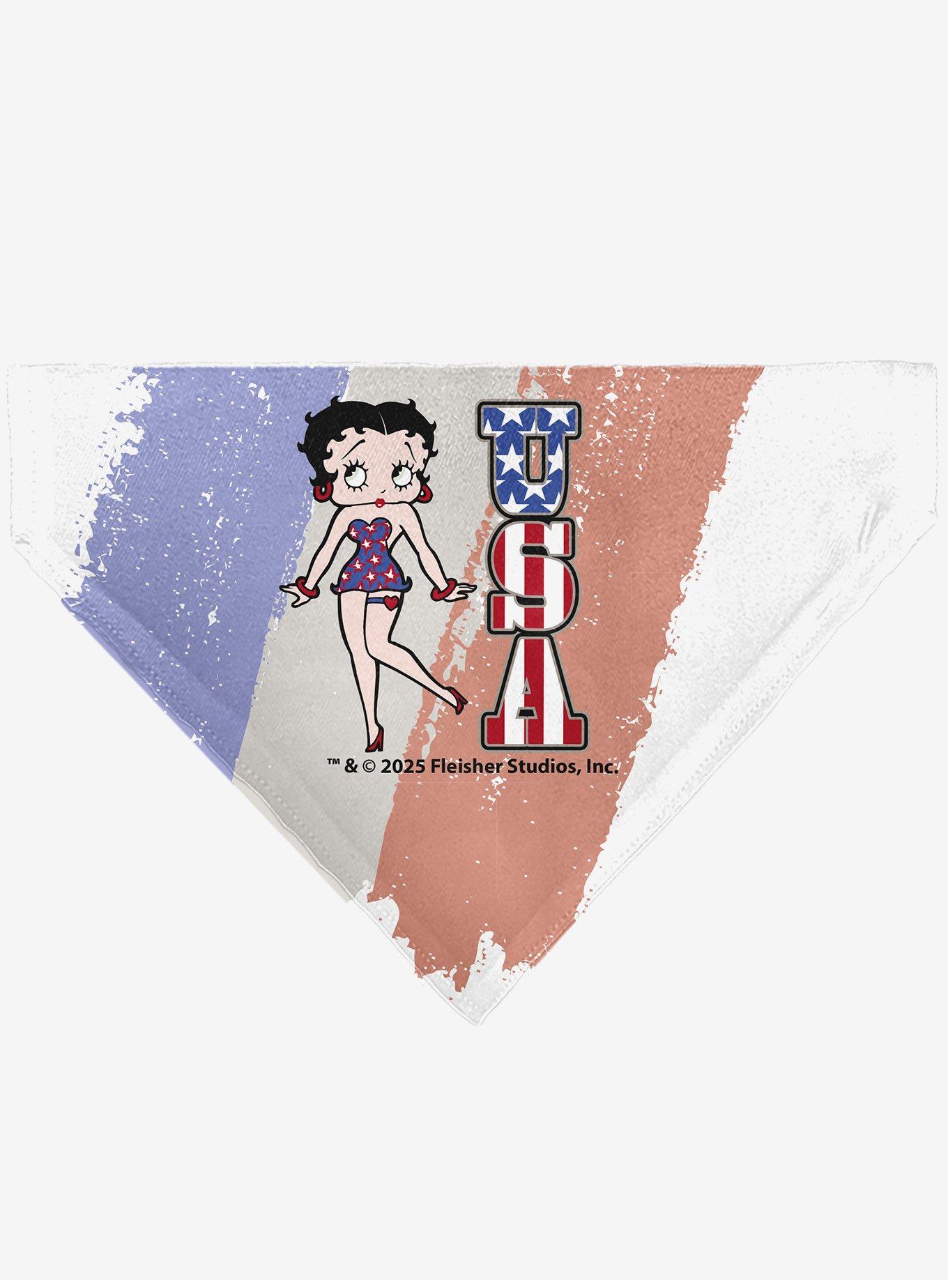 Betty Boop USA Stars and Stripes Pose Slip On Collar Pet Bandana - Bandana Only, , hi-res