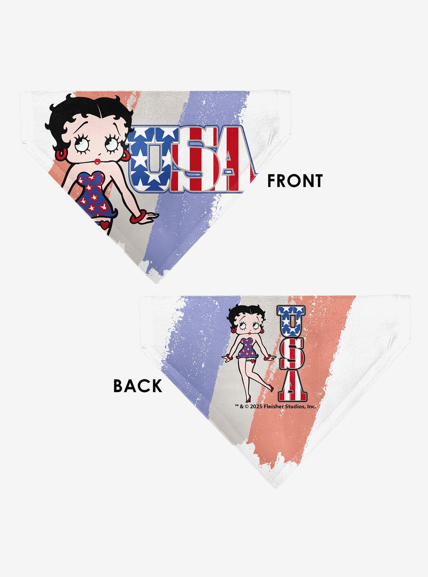 Betty Boop USA Stars and Stripes Pose Slip On Collar Pet Bandana - Bandana Only, , alternate