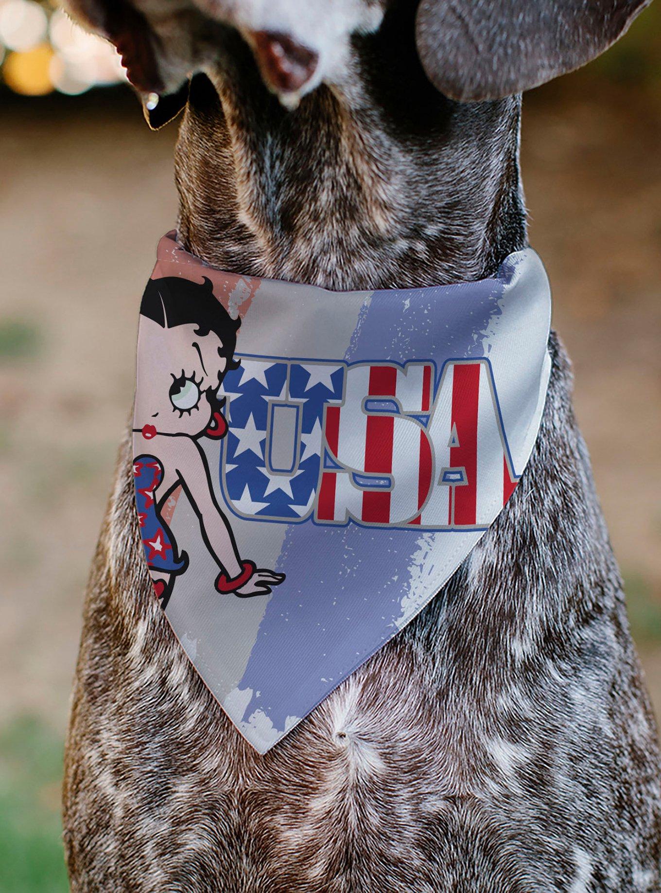 Betty Boop USA Stars and Stripes Pose Slip On Collar Pet Bandana - Bandana Only, , alternate
