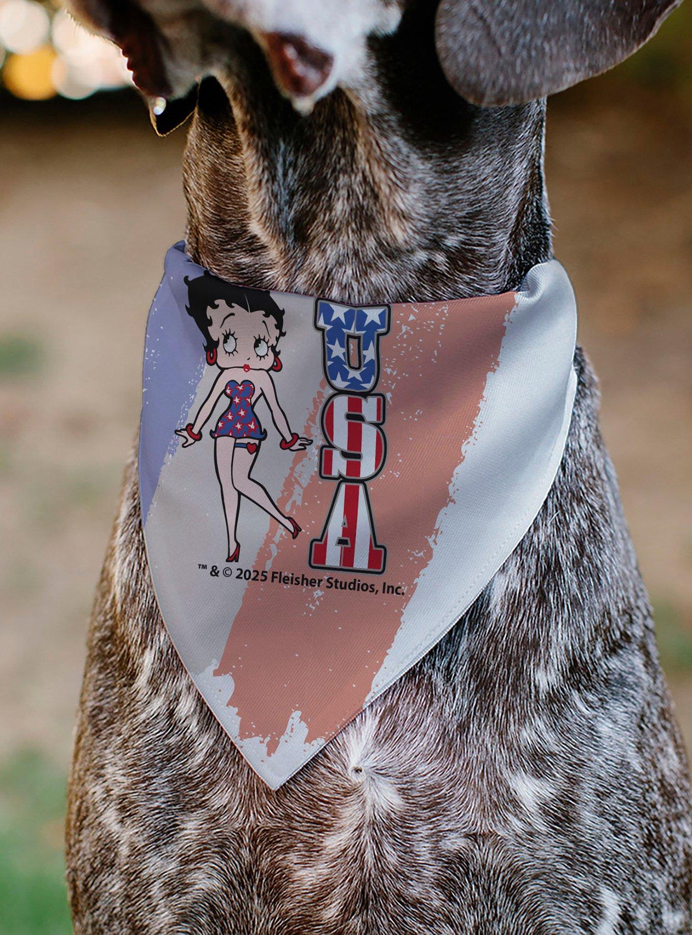Betty Boop USA Stars and Stripes Pose Slip On Collar Pet Bandana - Bandana Only, , alternate
