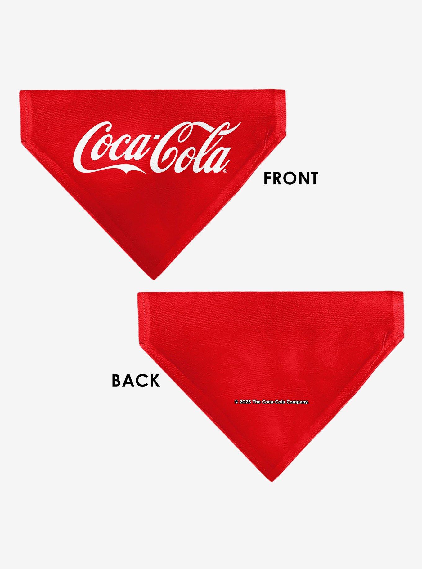 The Coca-Cola Company Coca Cola Script Logo Centered Slip On Collar Pet Bandana - Bandana Only, , alternate
